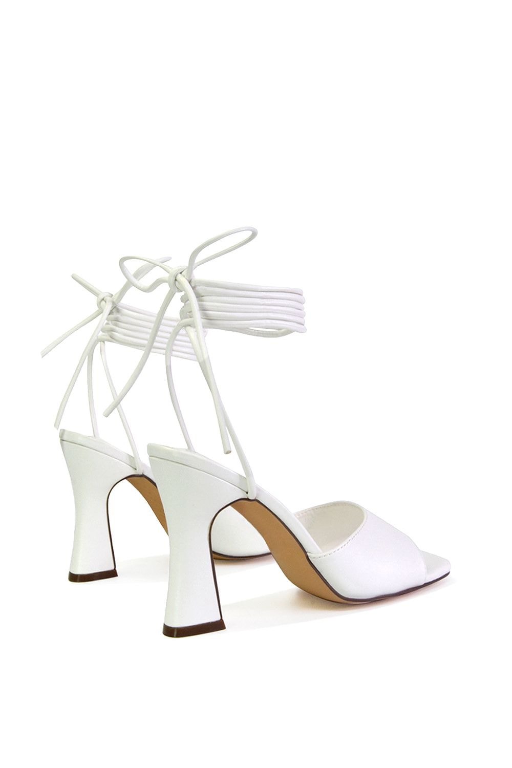 XY London 'Flora' Strappy Lace Up Block High Heels With a Square Toe image 4