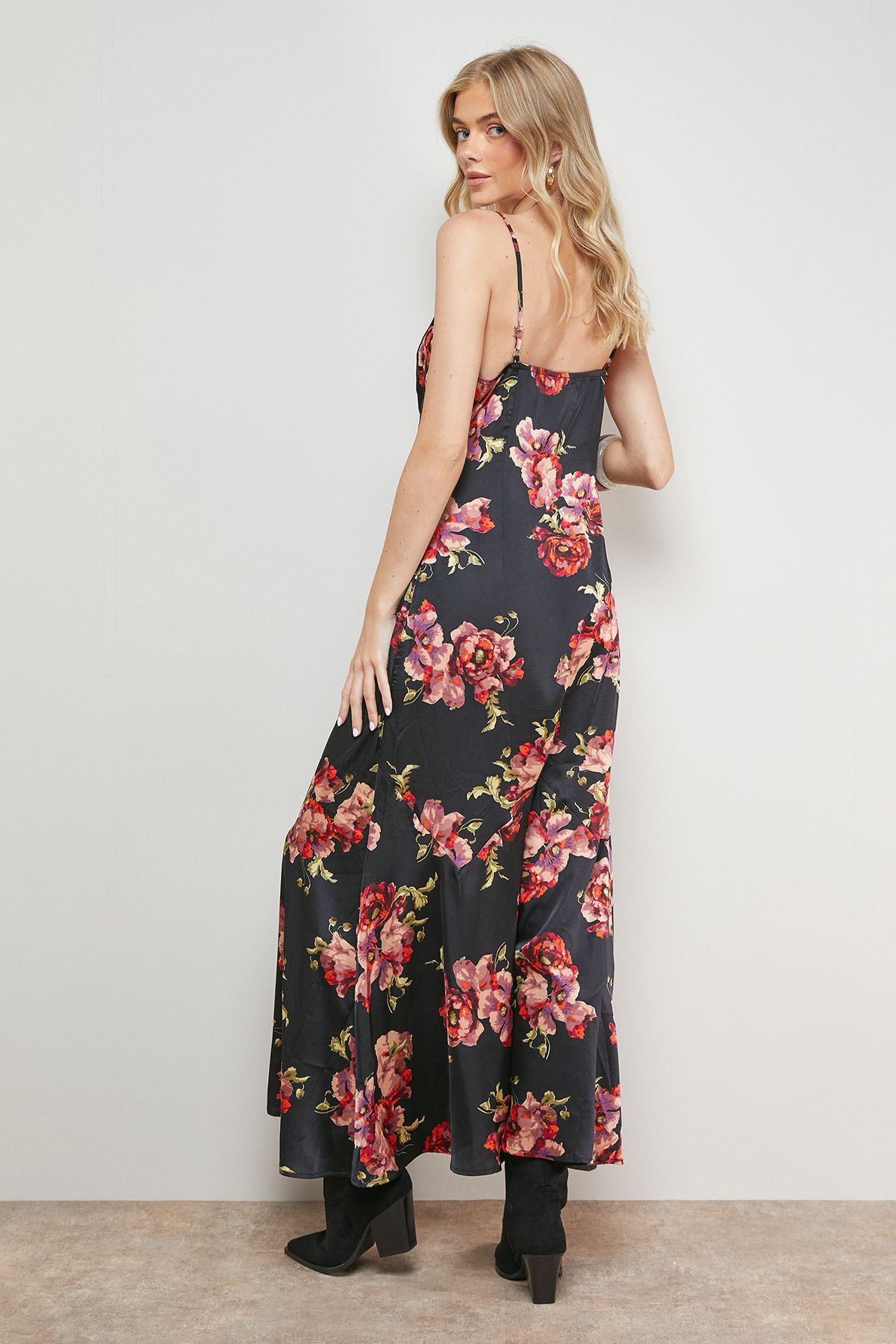 Oasis Strappy Floral Maxi Dress Black image 4