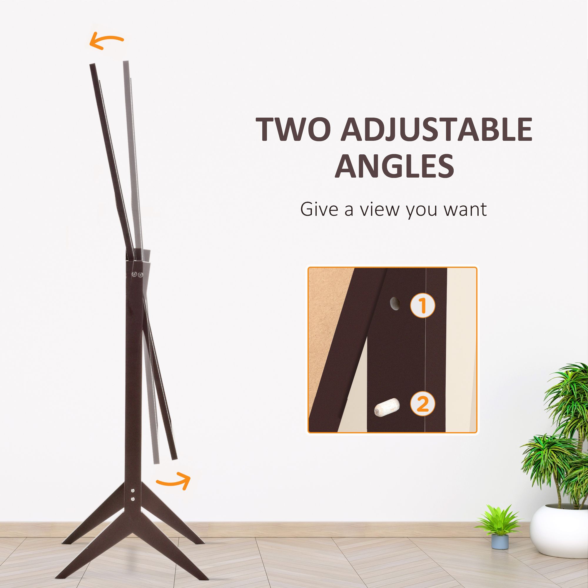 HOMCOM Dressing Mirror Freestanding Tall Adjustable Angle White 148x47cm Bedroom image 4