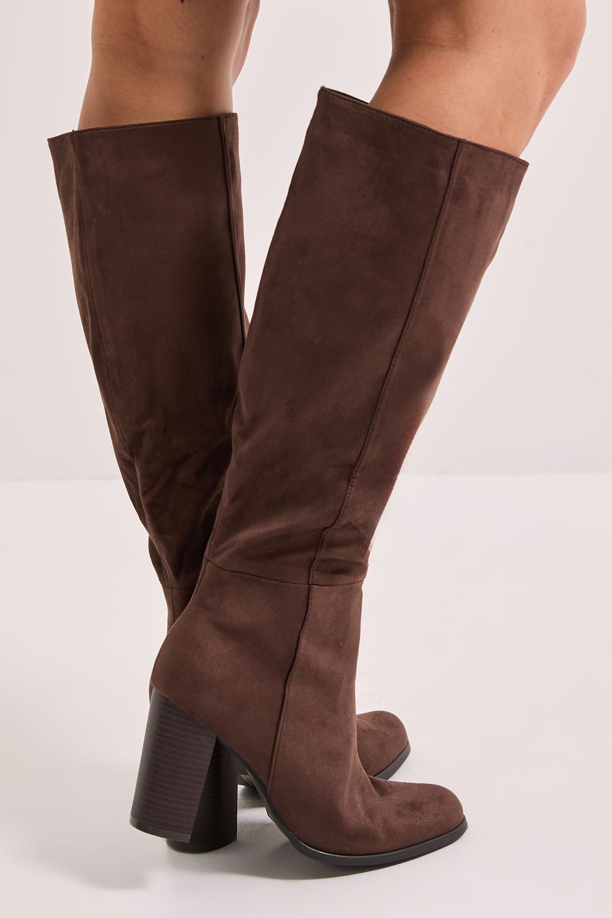 Dorothy Perkins Kit High Block Heel Knee High Boots Brown image 3