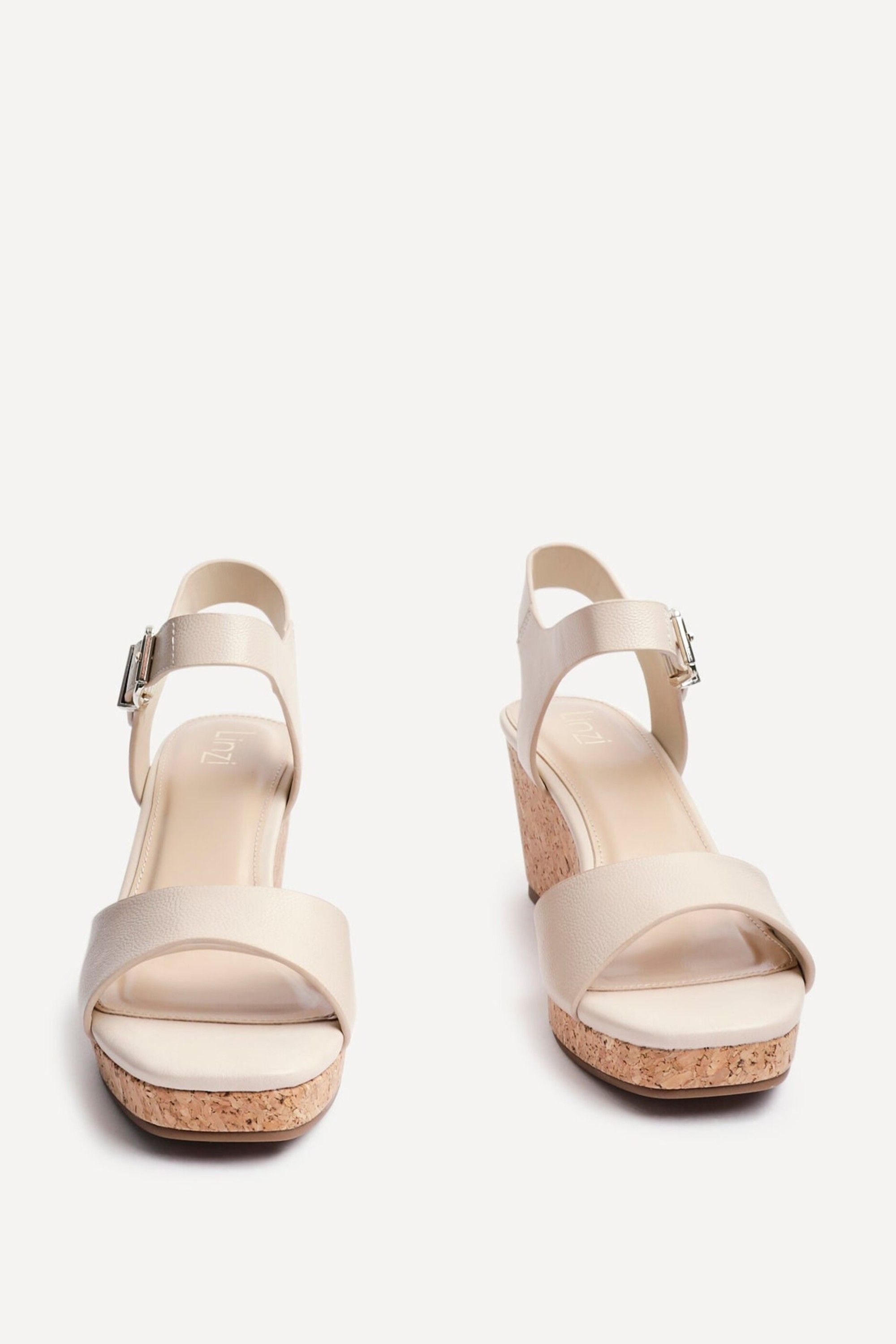 Linzi Sierra Nude Faux Leather Cork Platform Wedge image 3