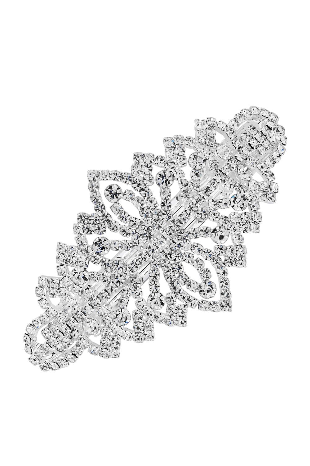 Mood Silver Ornate Crystal Hair Clip image 1