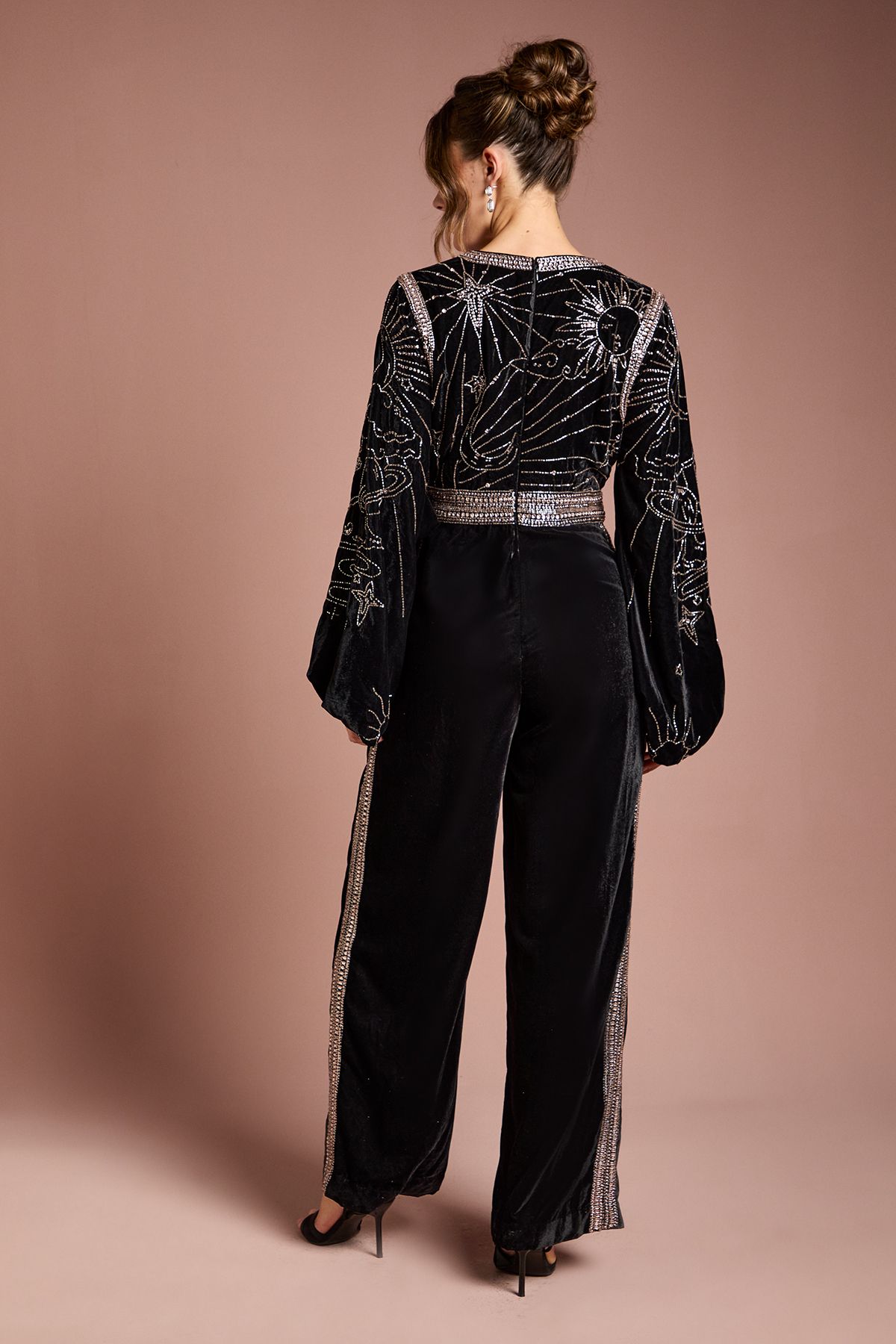 Coast Wrap Top Celestial Velvet Jumpsuit Black image 3