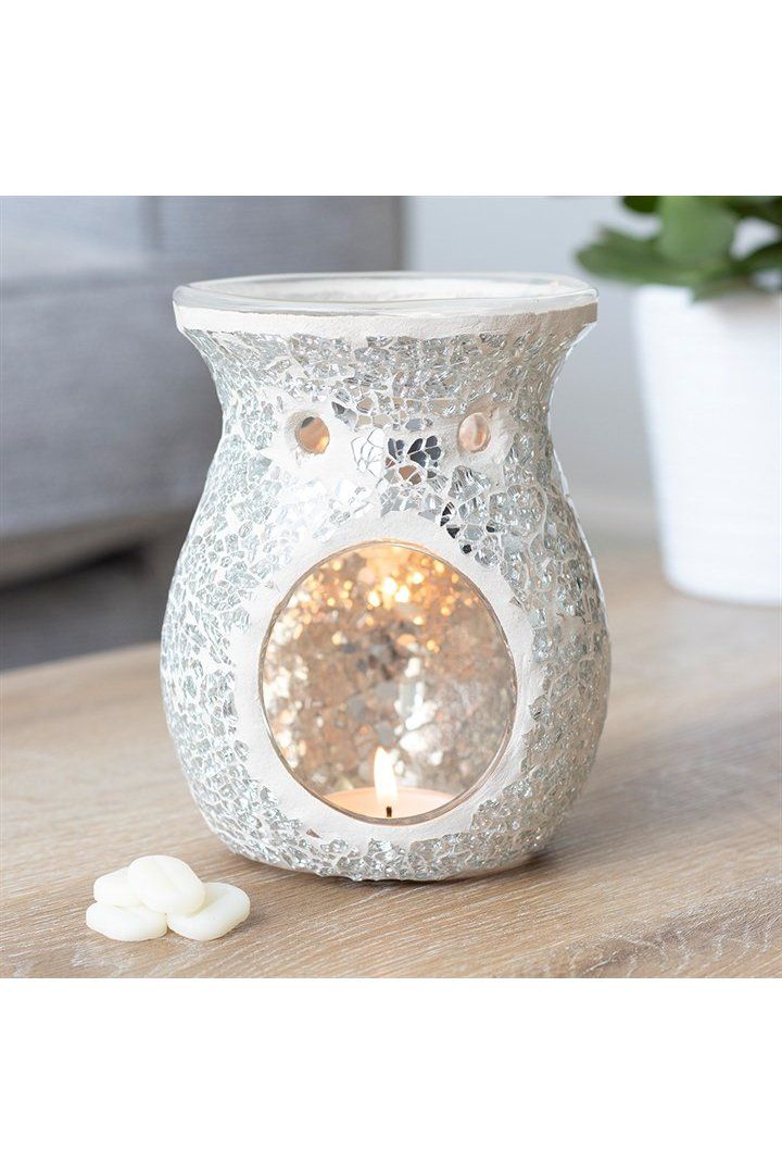 KDMD Large Silver Crackle Oil Burner image 4