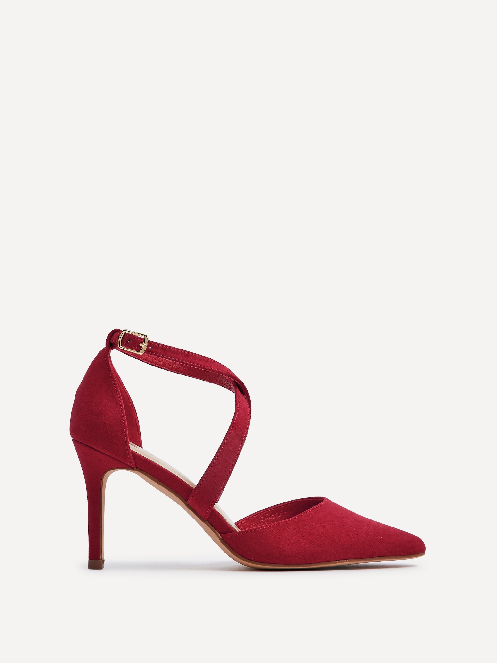 Linzi Runway Red Faux Suede Stiletto Court Heel image 1