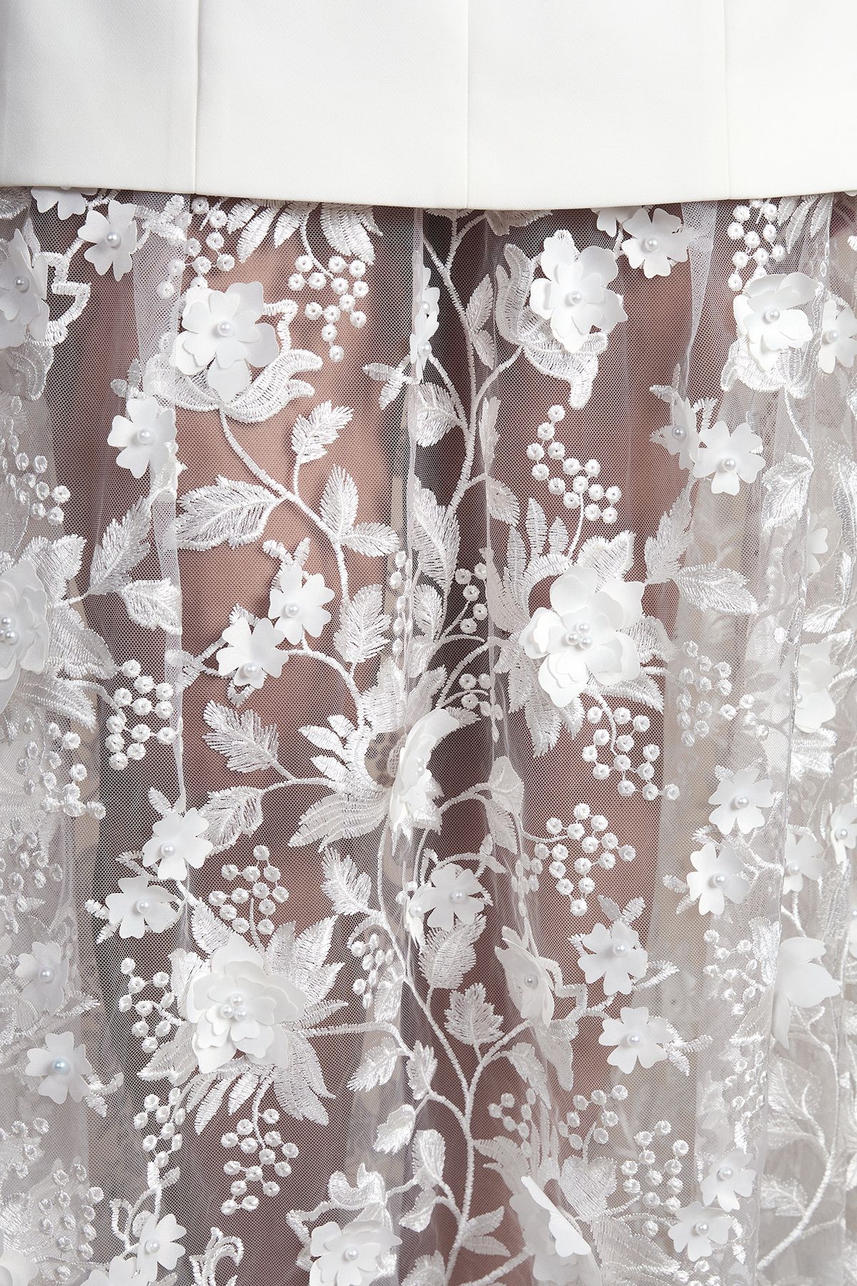 Coast Structured Bandeau Maxi Wedding Dress with Lace Skirt Ivory image 5