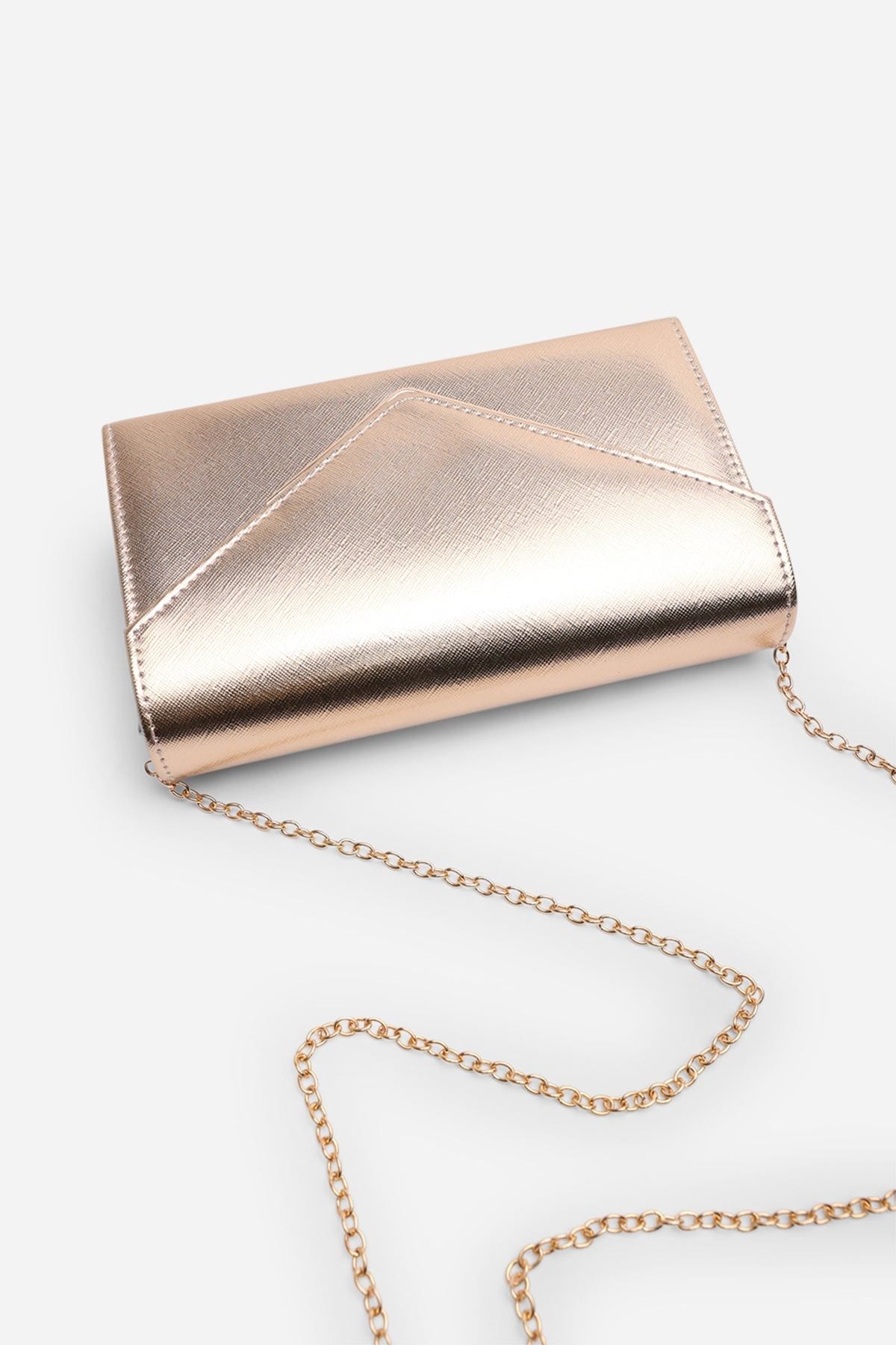 Where's That From 'Linen' Metallic Faux Leather Clutch Bag image 5