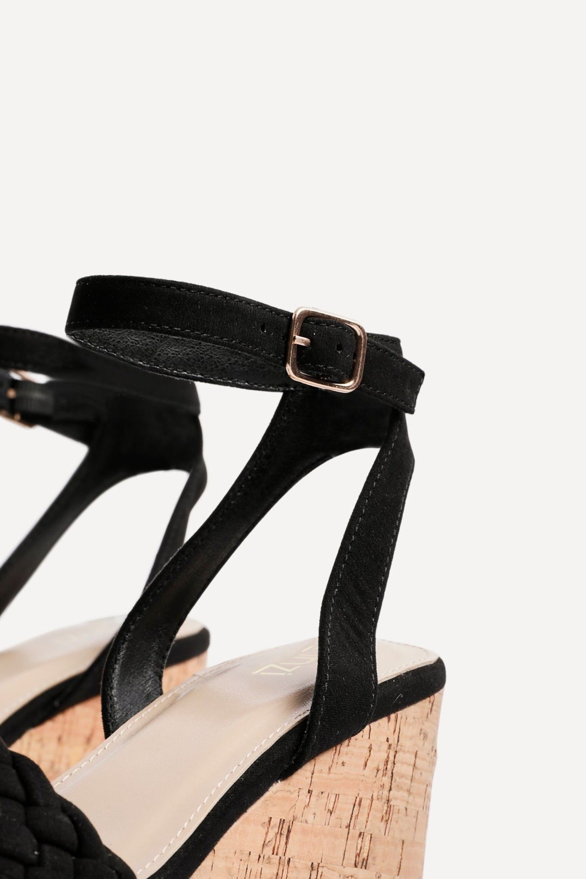 Linzi Regan Black Faux Suede Wedge Sandals image 4