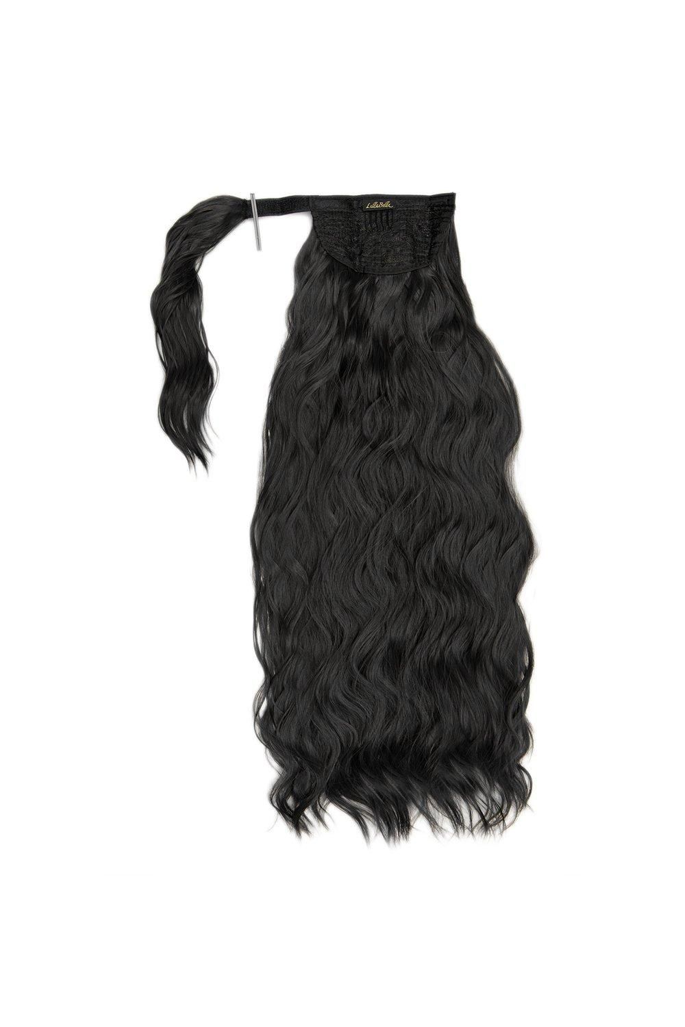 Lullabellz Grande 26" Textured Wave Wraparound Pony Natural Black image 1