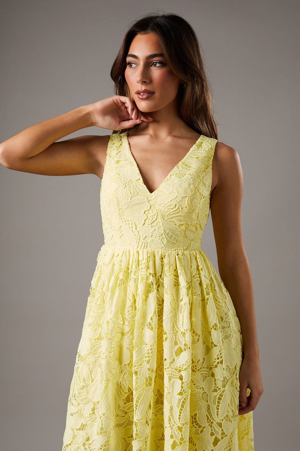Coast Lemon Lace Midi Dress Lemon image 3