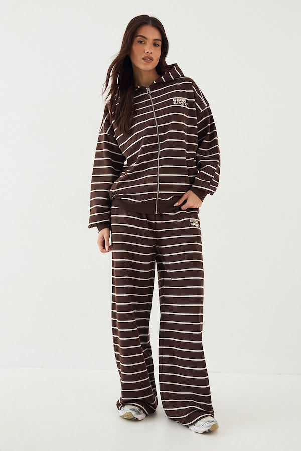 DSGN Studio DSGN Studio Stripe Straight Leg Jogger Dark Chocolate