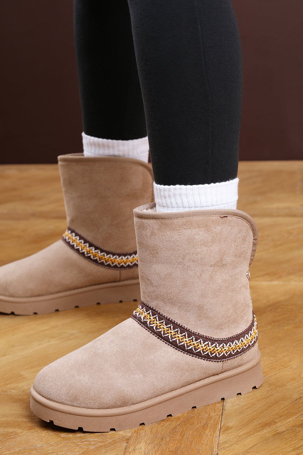 Where's That From 'Flora' Suede Flat Slippers with Embroidered Trim Detail image 11