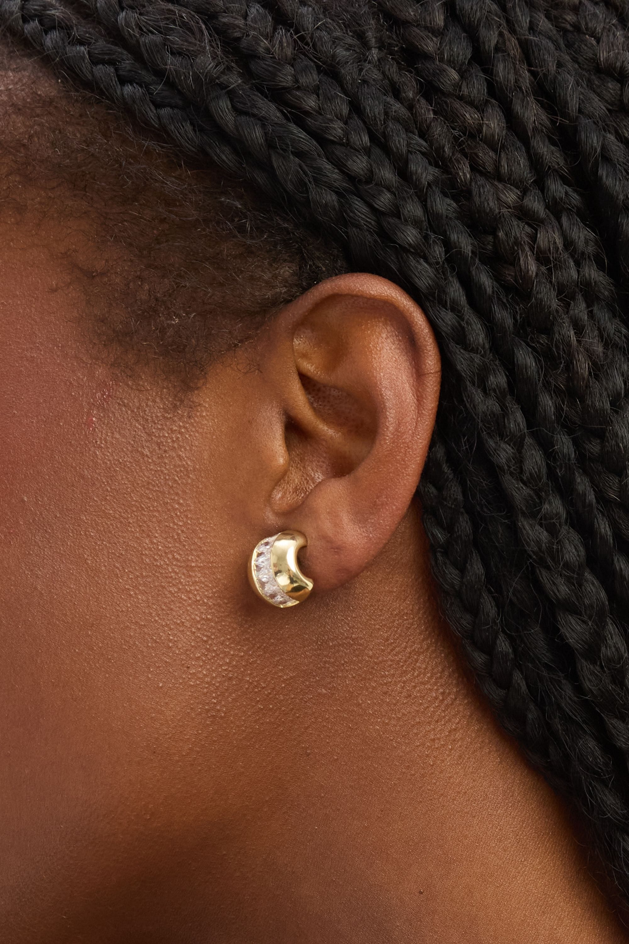 Jon Richard Gold Plated and Crystal Dome Clip Earrings image 2