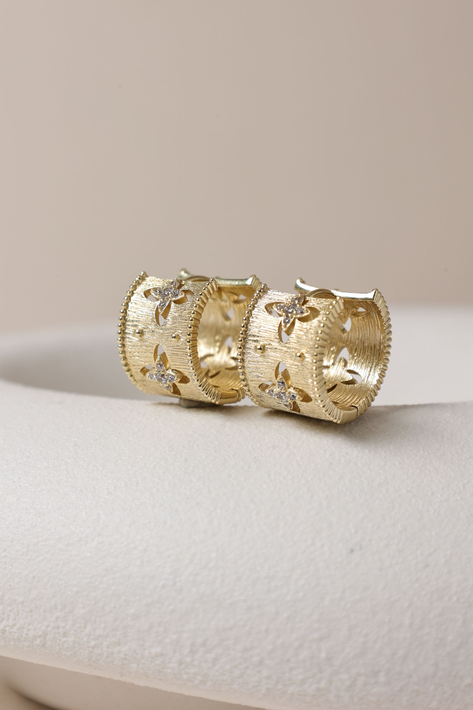 Jon Richard Gold Plated Clover Hoop Earrings image 3