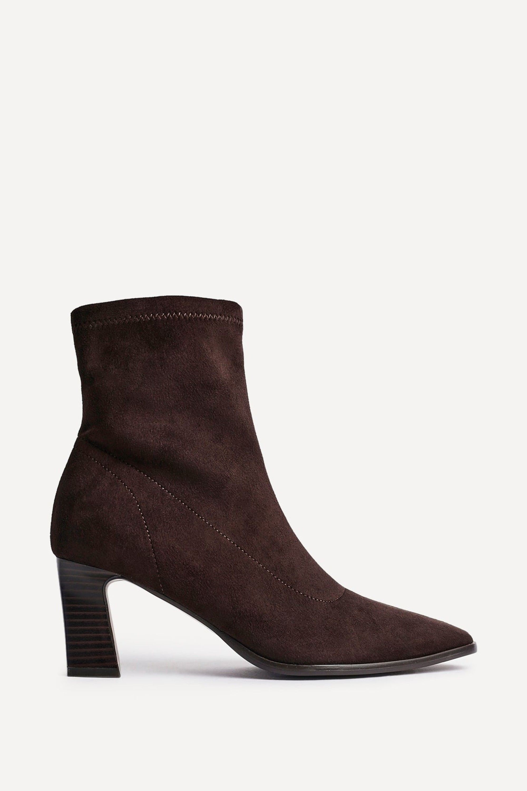 Linzi Blaze Brown Faux Suede Sock Ankle Boot image 1