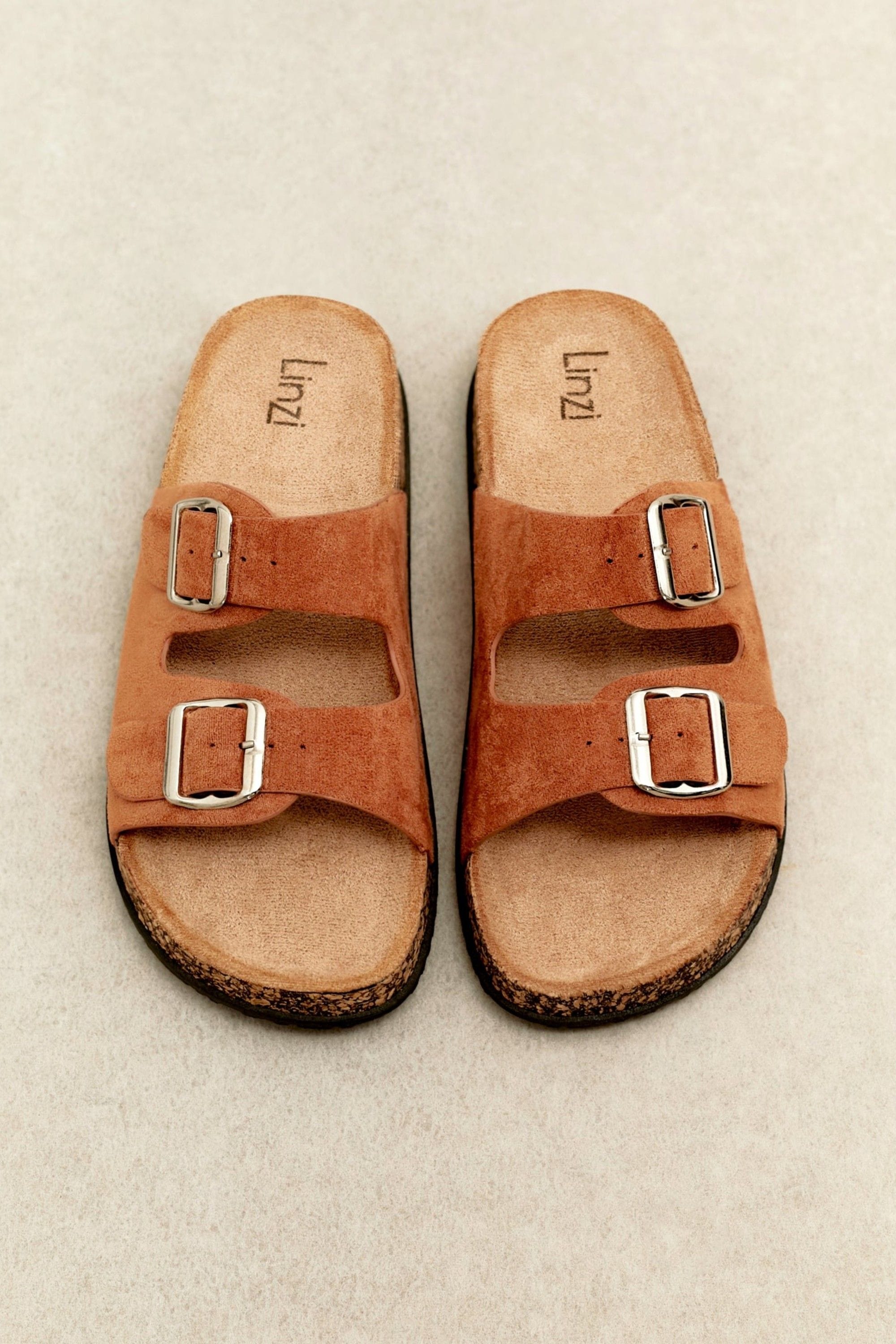 Linzi Echo Tan Double Buckle Sandals image 2