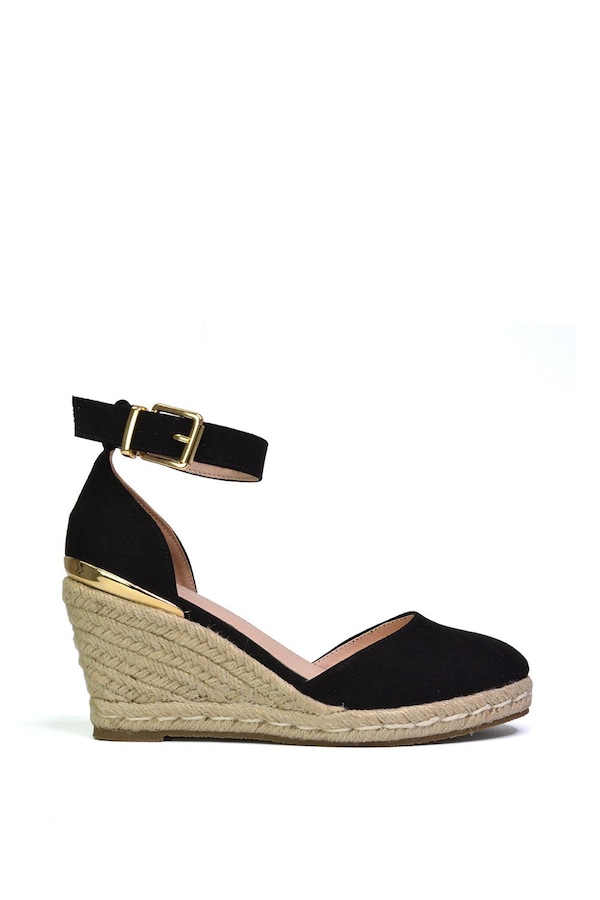 XY London 'Forest' Closed Toe Espadrille Wedge Heel Sandals