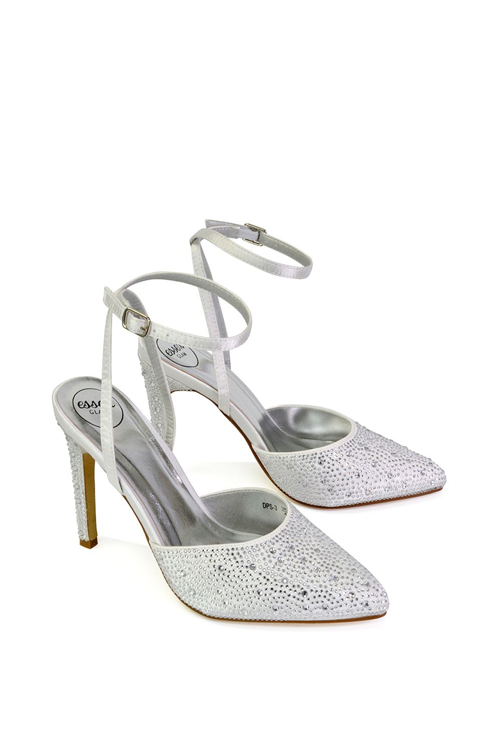 XY London 'Indyah' Diamante 2 Part Shoes Ankle Strap Stiletto High image 5