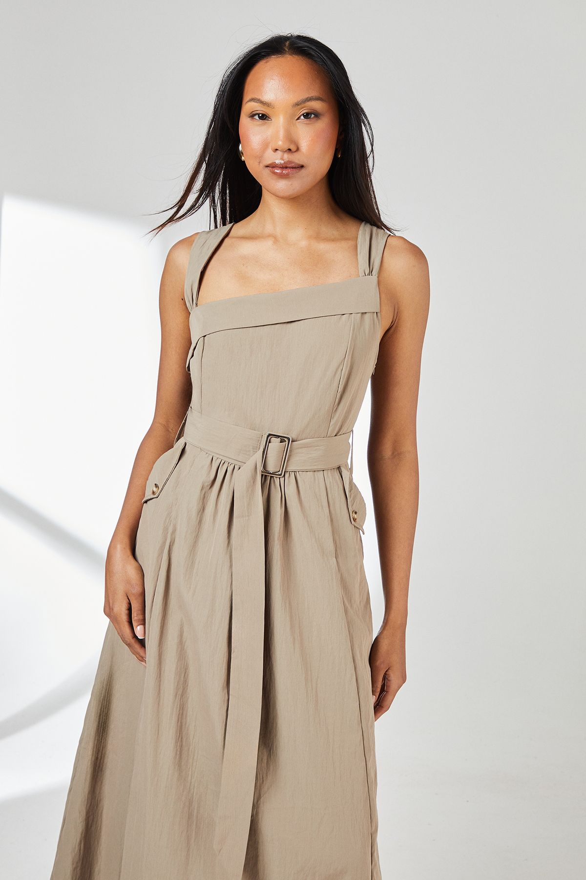 Principles Taupe Parachute Belted Midi Dress Taupe image 2