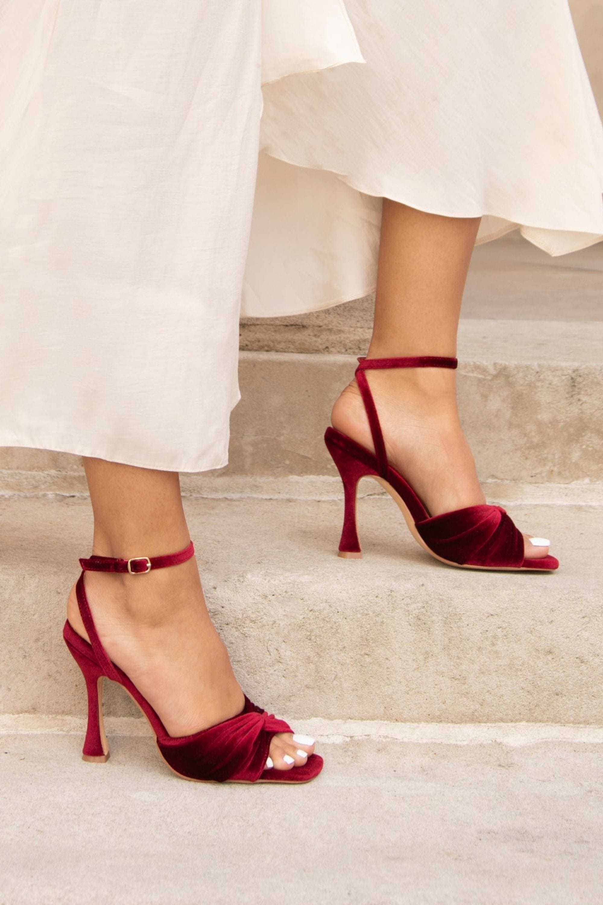 Linzi Emery Red Velvet Stiletto High Heel image 6