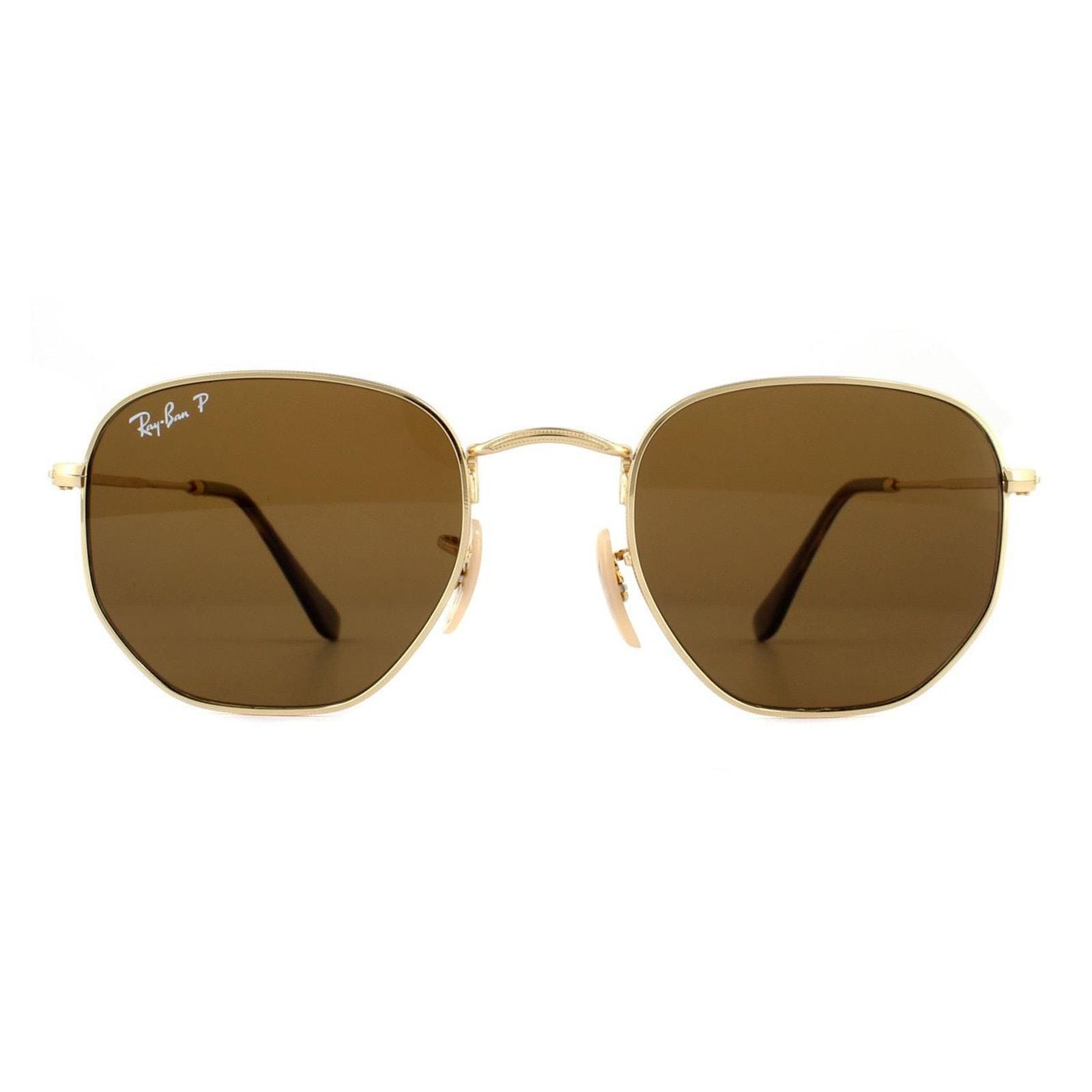 Ray-Ban Square Gold Brown Polarized Sunglasses image 1