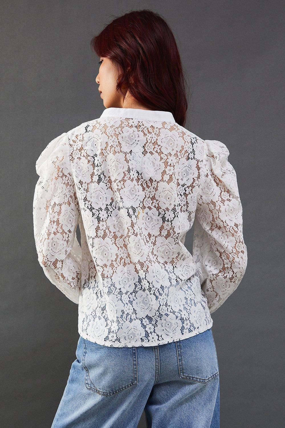 Warehouse Lace Yoke Shirt image 4