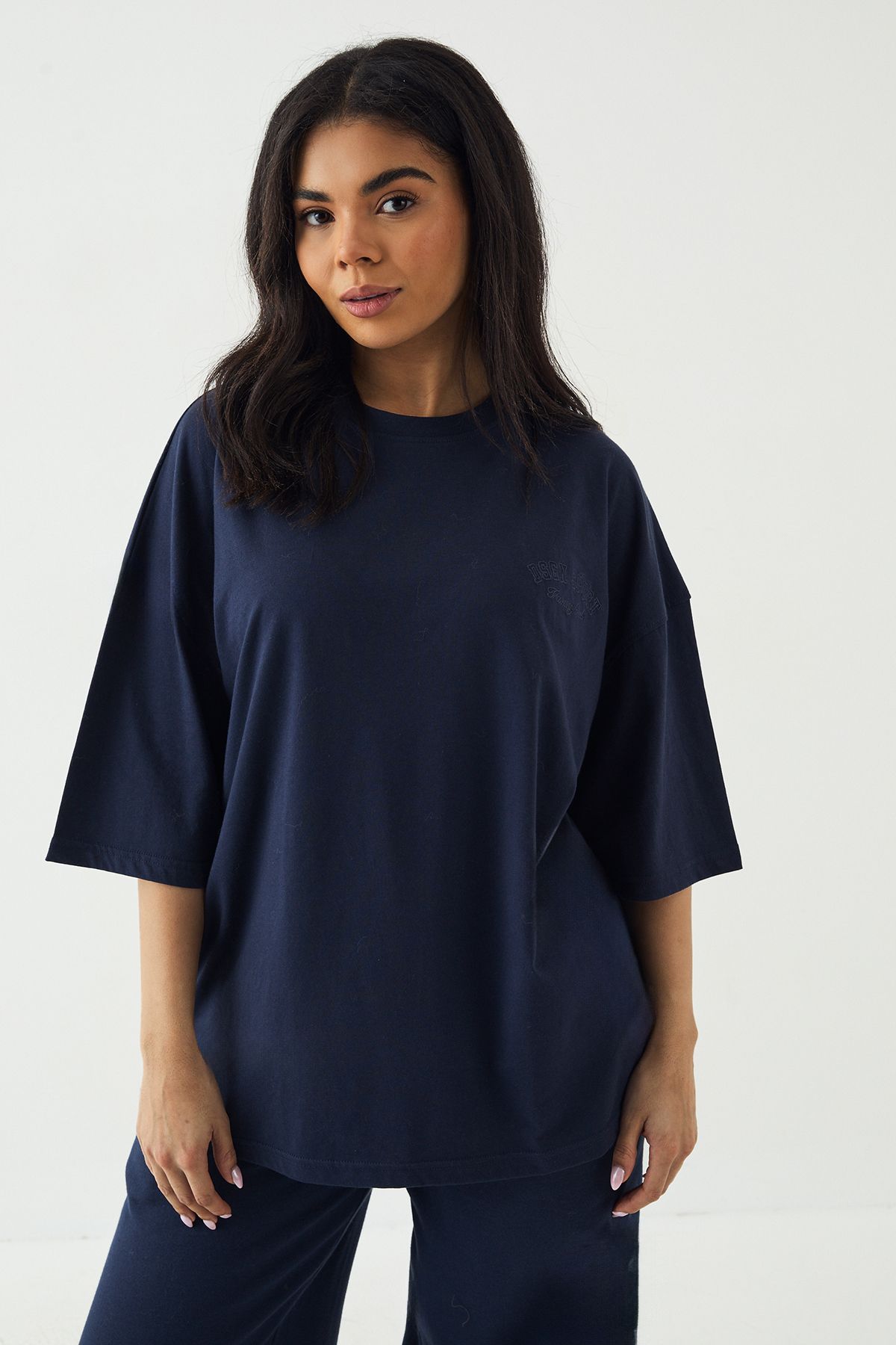 DSGN Studio DSGN Studio Sport Training Club Oversized T-Shirt Navy image 3