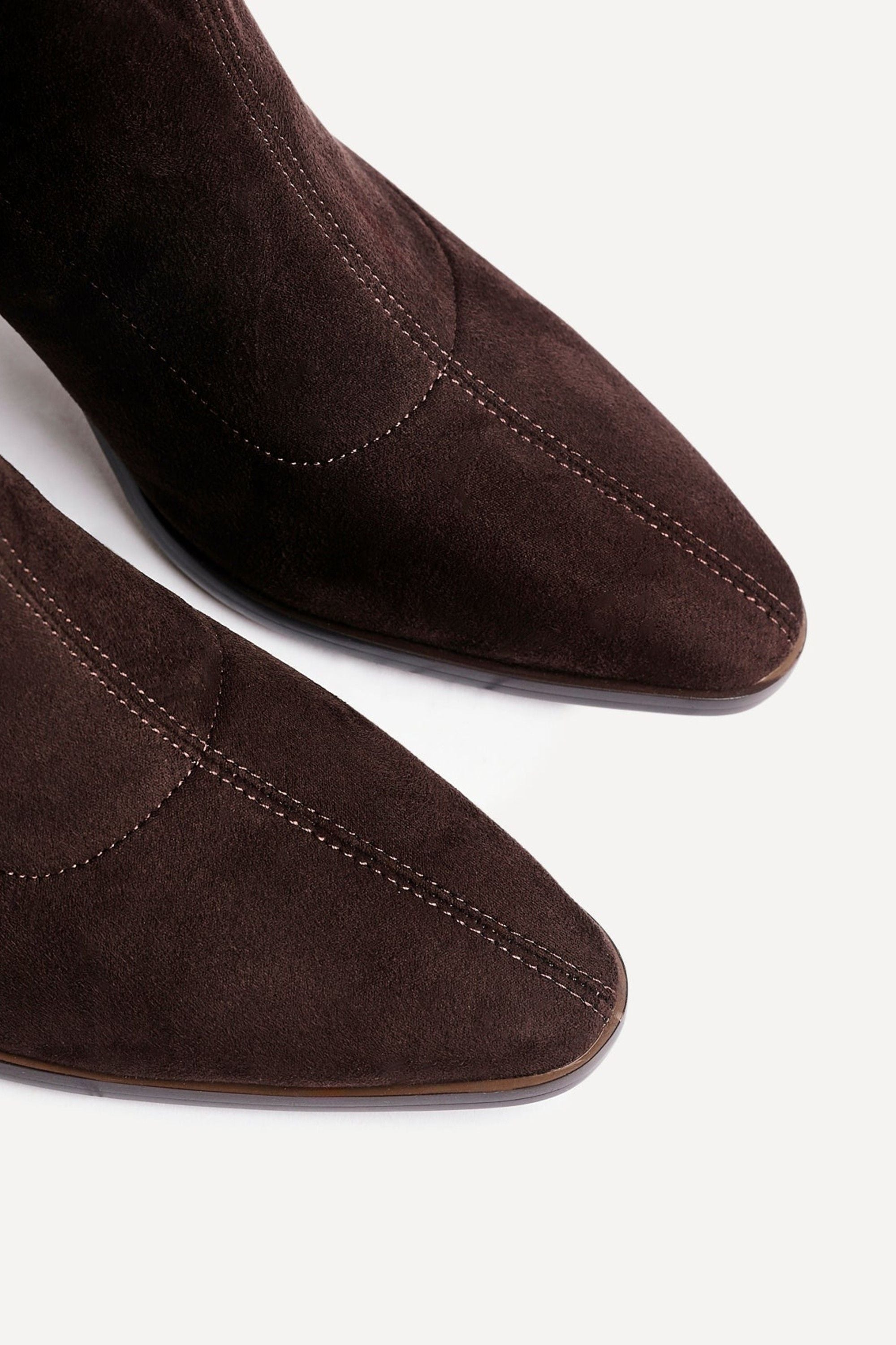 Linzi Blaze Brown Faux Suede Sock Ankle Boot image 5