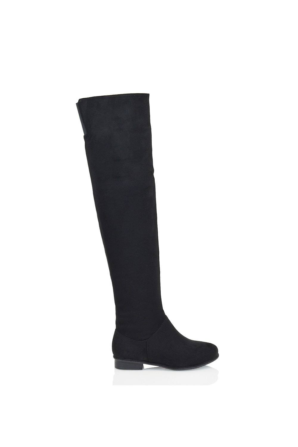 XY London 'Ivy' Flat Low Block Heel Over The Knee Boots