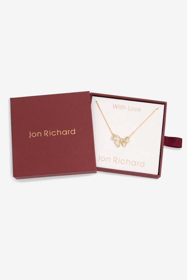 Jon Richard 18K Gold Plate Bow Pendant -  Gift Box