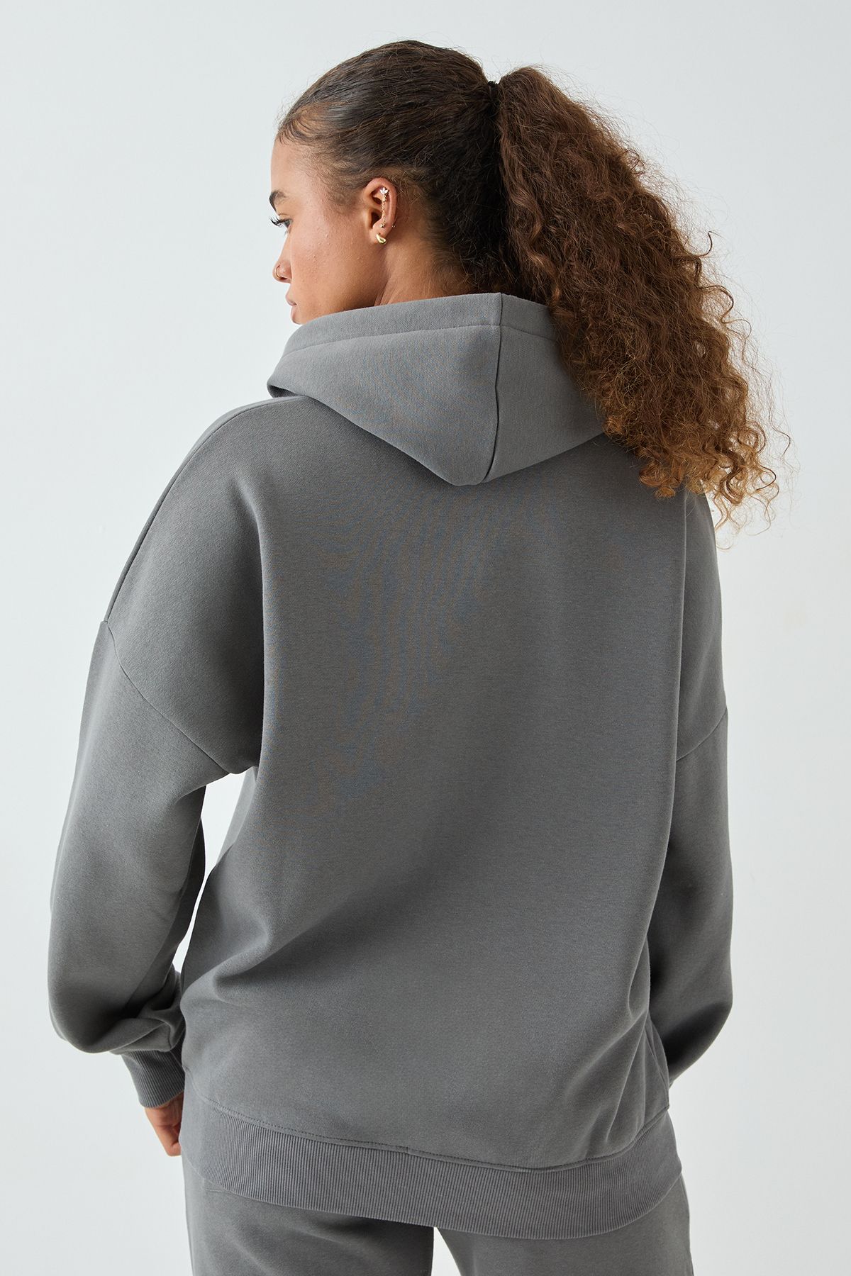DSGN Studio DSGN Studio Oversized Zip Through Hoodie Charcoal image 2