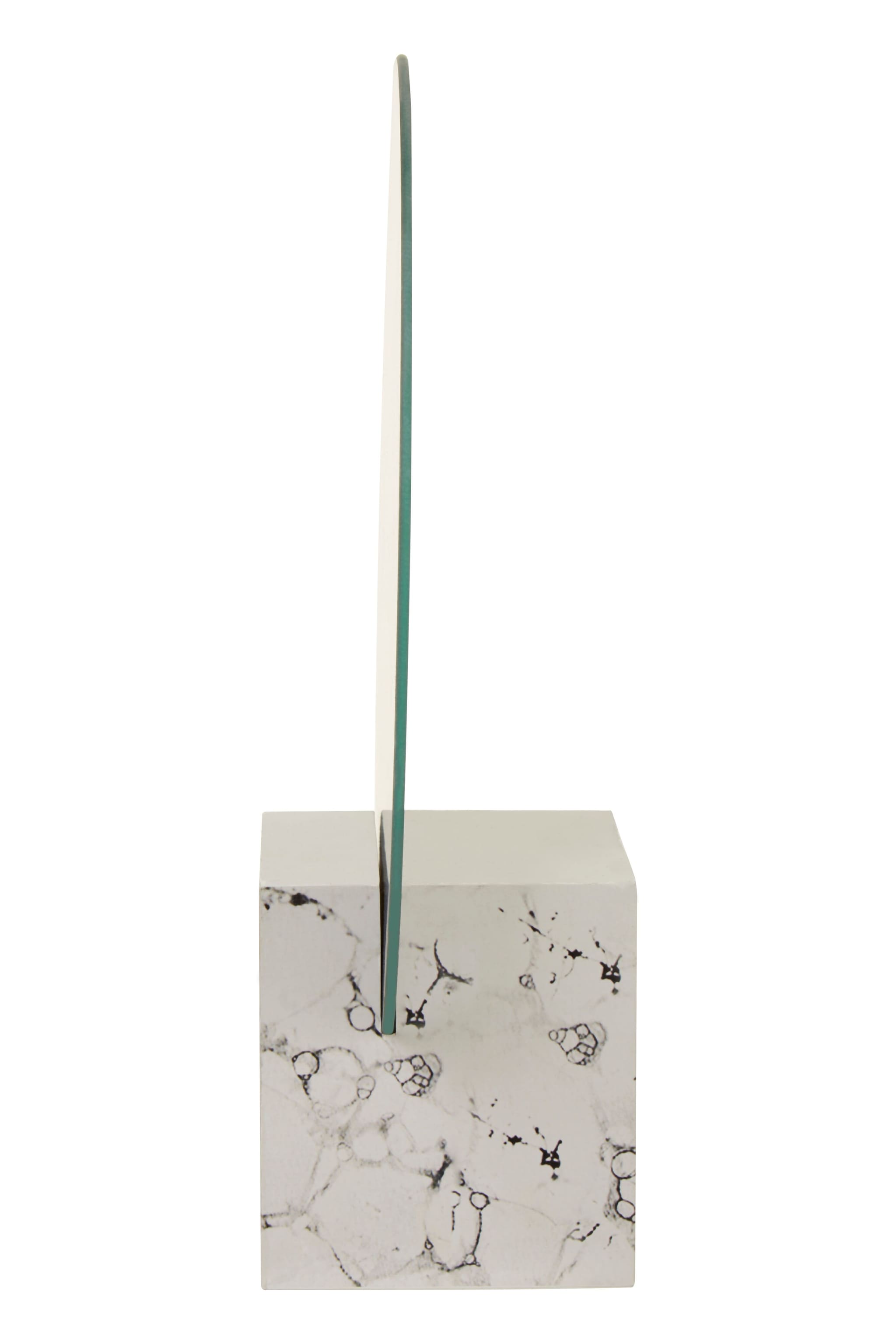 Orsina Round Mirror, Unique White Marble Base, Minimalist Wall Mirror, Compact Design, Ideal for Modern Spaces image 3