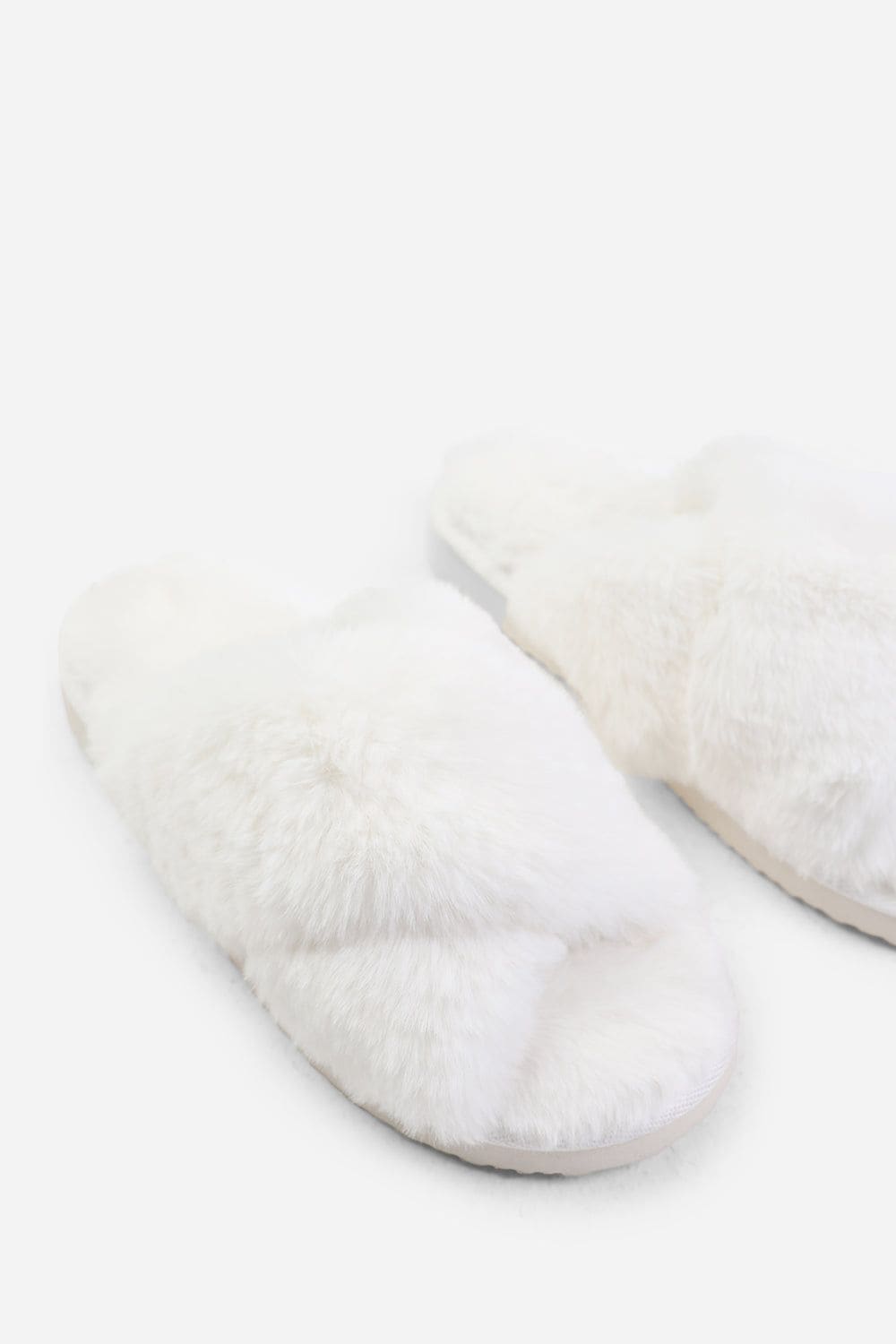 Where's That From 'Denise' Faux Fur Fluffy Crossover Slippers image 3