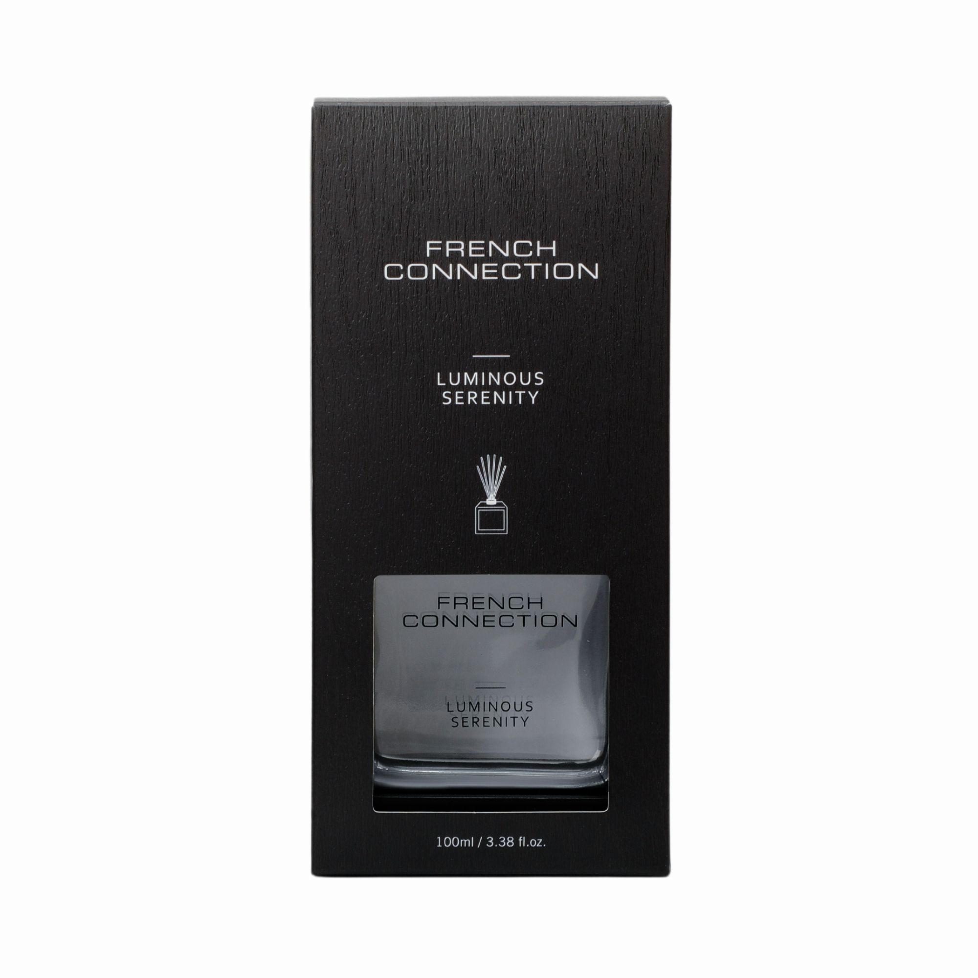 French Connection Luminous Serenity Reed Diffuser 100ml Black Wooden Surround image 2