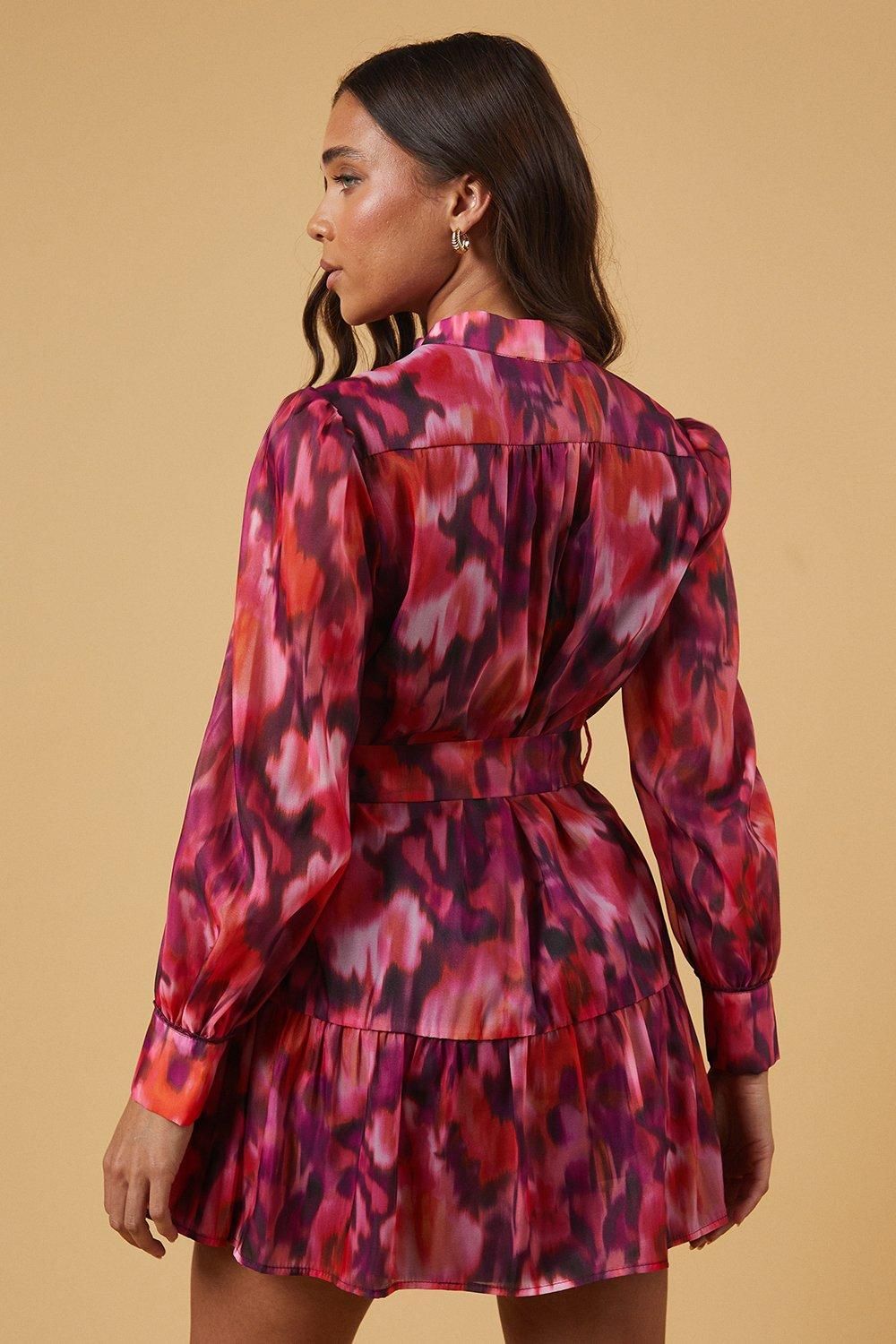 Oasis Petite Occasion Lace Trim Mini Dress Orange image 3