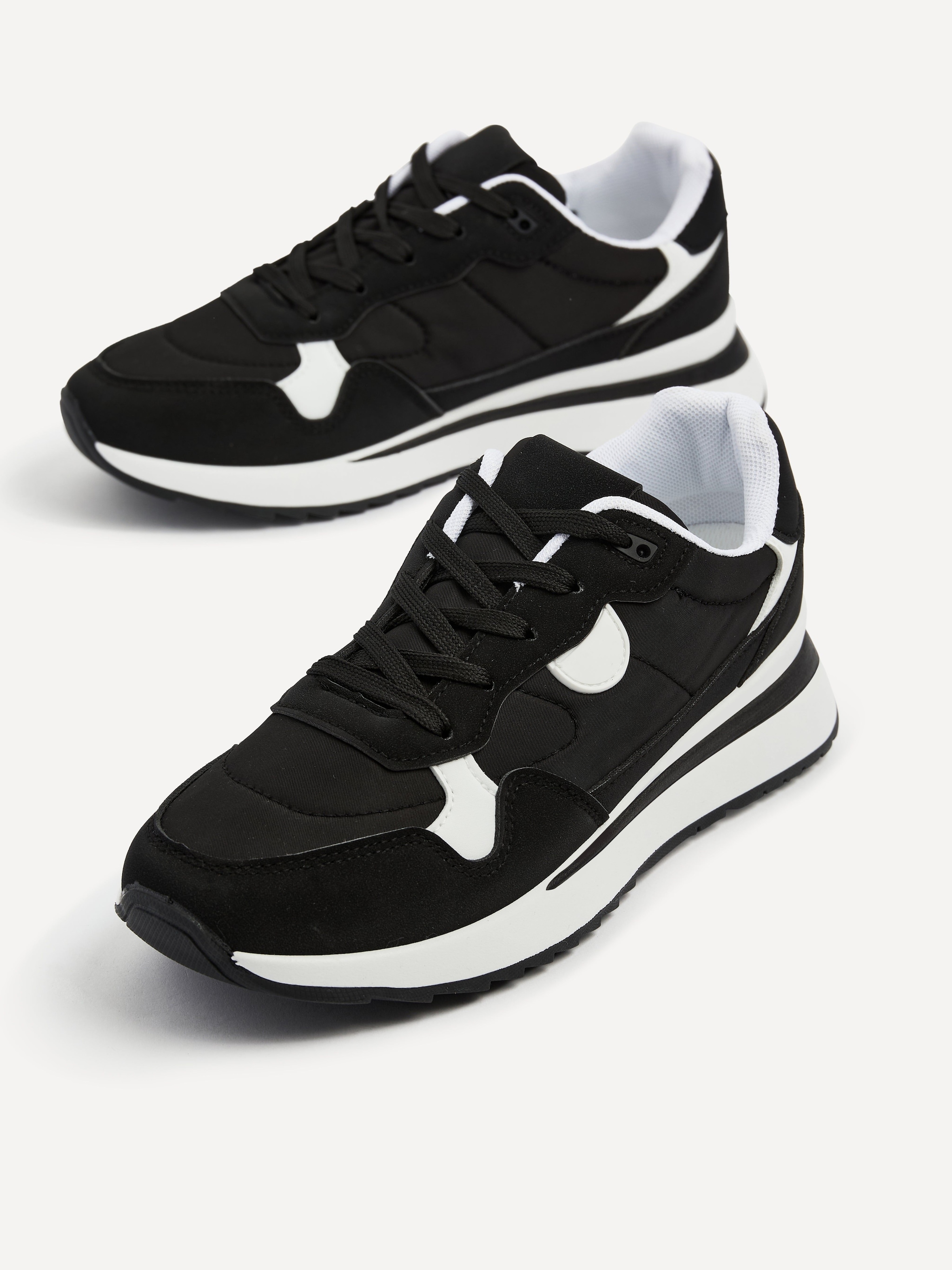 Linzi Clapham Black Two-Tone Wedged Trainer image 4