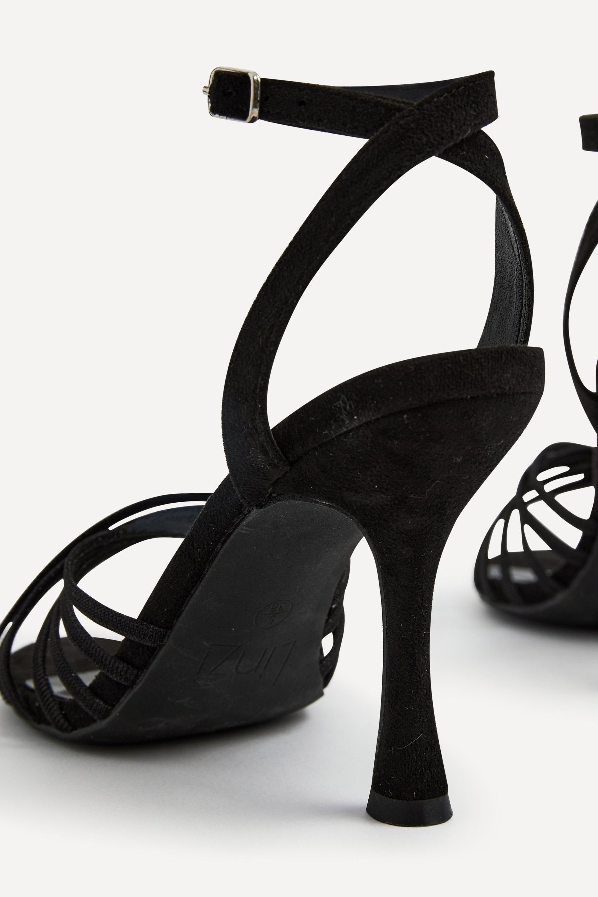 Linzi Fleur Black Faux Suede Heeled Sandal image 5
