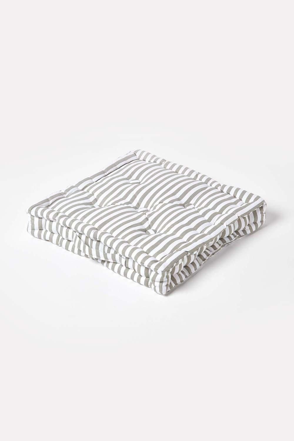 Homescapes Cotton Thin Stripe Floor Cushion image 1