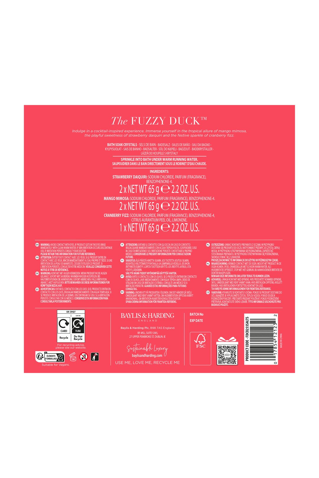 Baylis & Harding The Fuzzy Duck Cotswold Cocktails Luxury Bath Infusions Gift Set Multi image 8