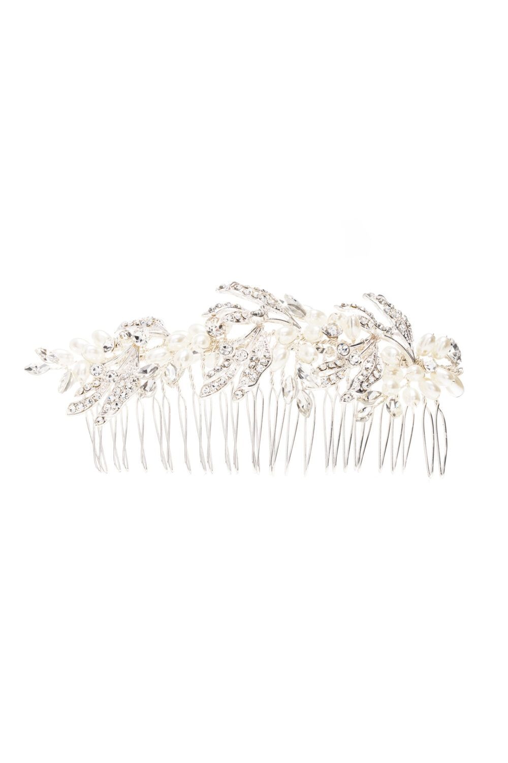 Jon Richard Bridal Silver And Pearl Large Hair Comb - Gift Pouch image 1