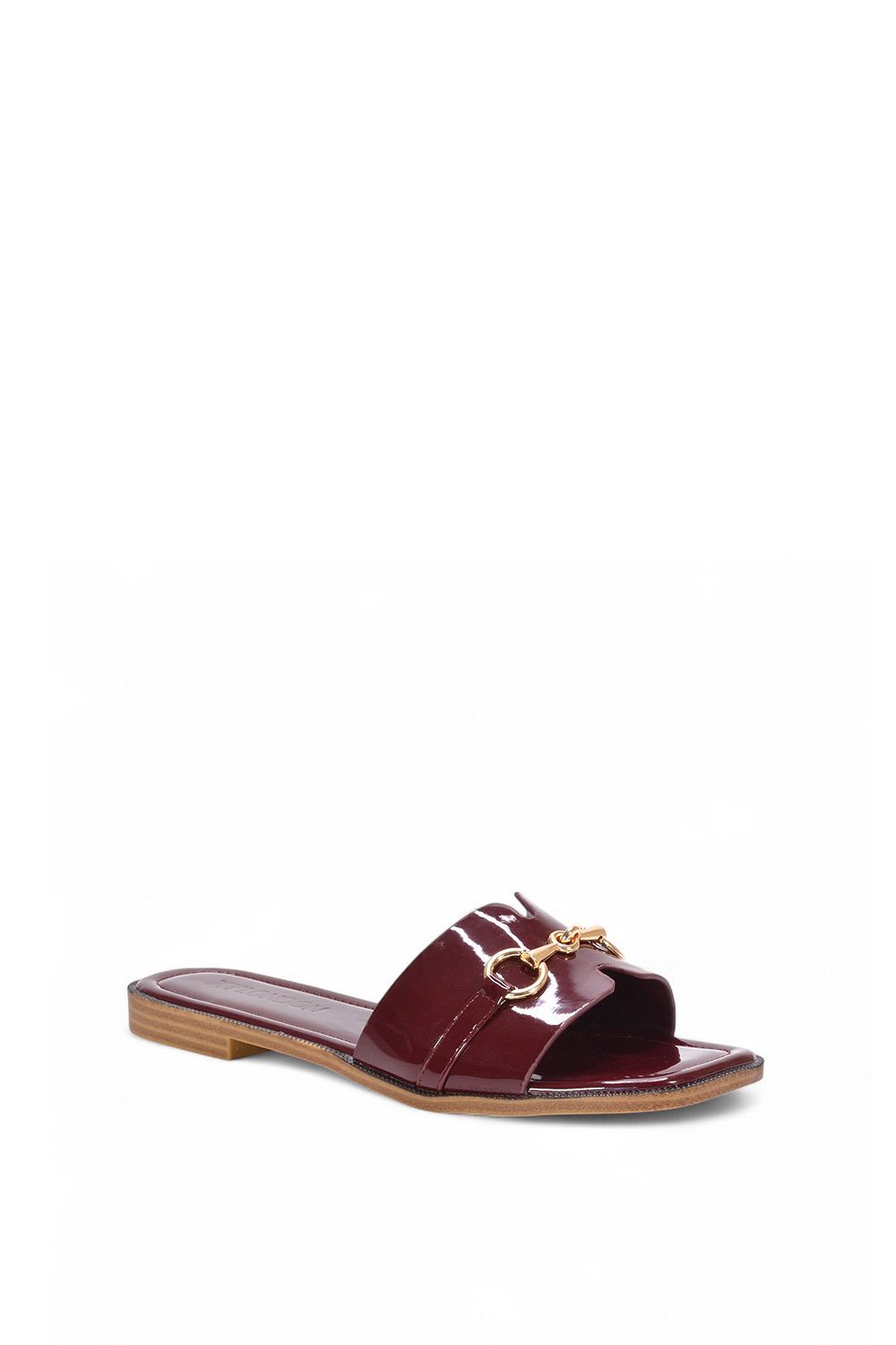 XY London 'Lesley' Square Toe Mule Slider Sandals With Buckle Detail image 2