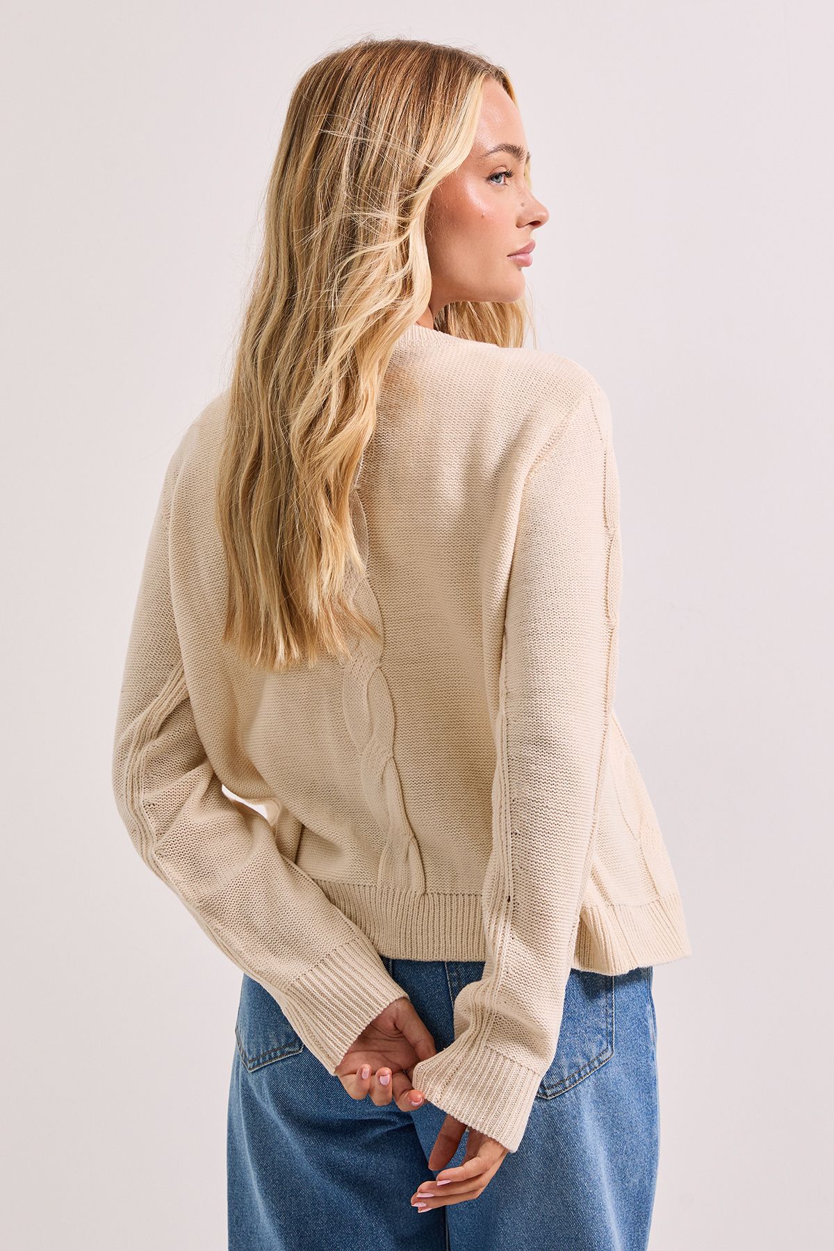 Dorothy Perkins Cable Detail Knit Cardigan Ecru image 3