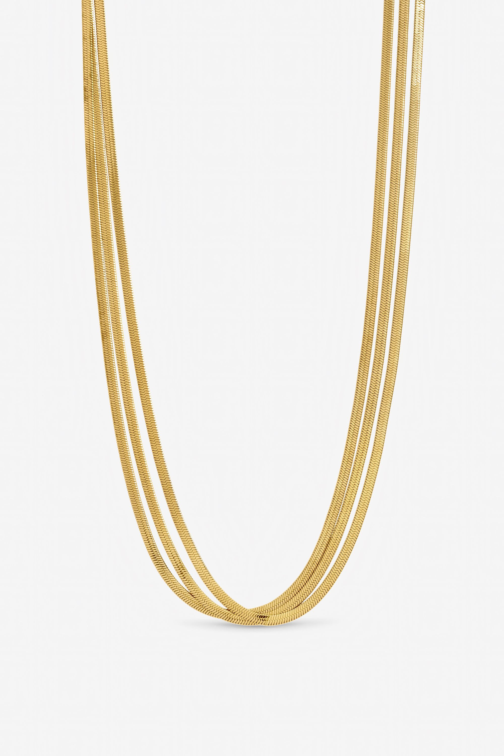 Jon Richard Gold Plated Waterproof Multirow Snake Chain Necklace