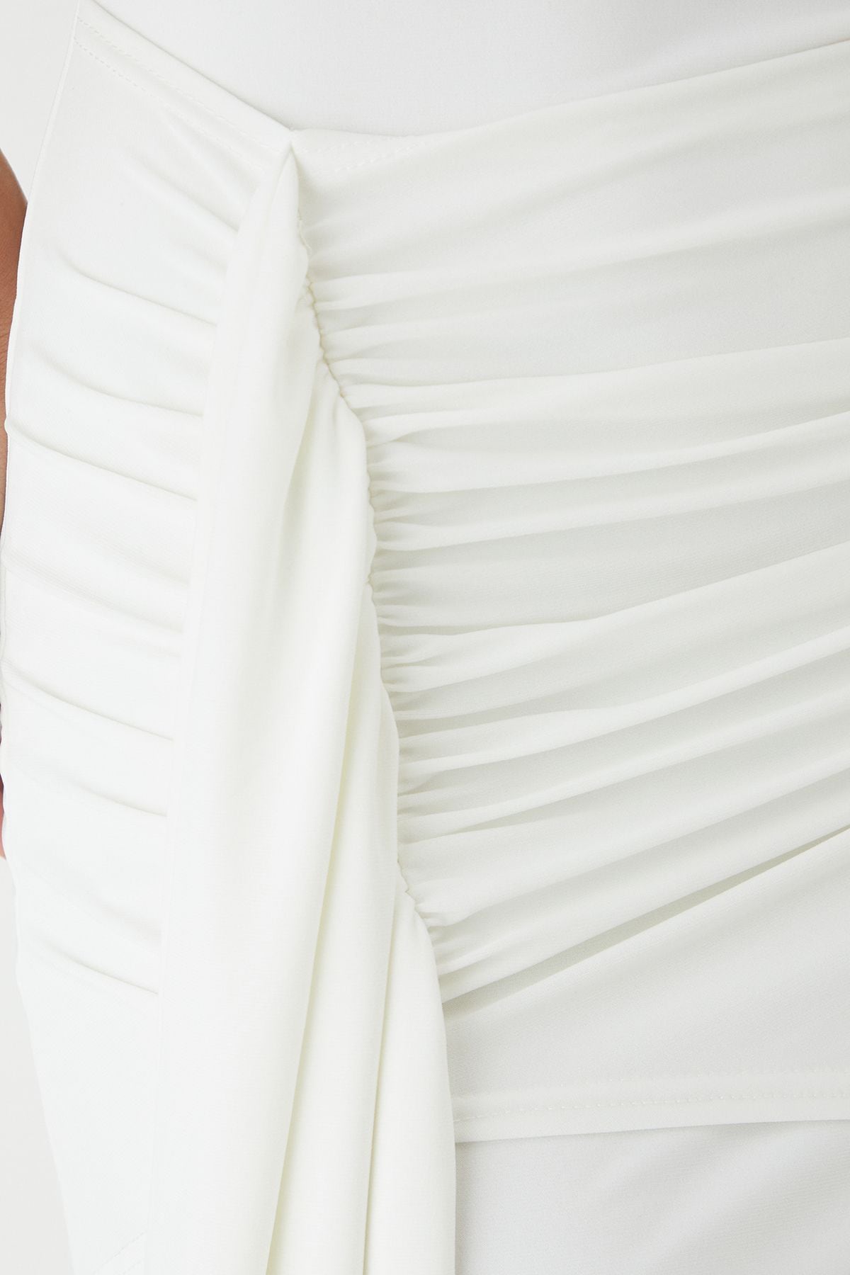 MissPap Bardot Foldover Drape Mini Dress White image 5