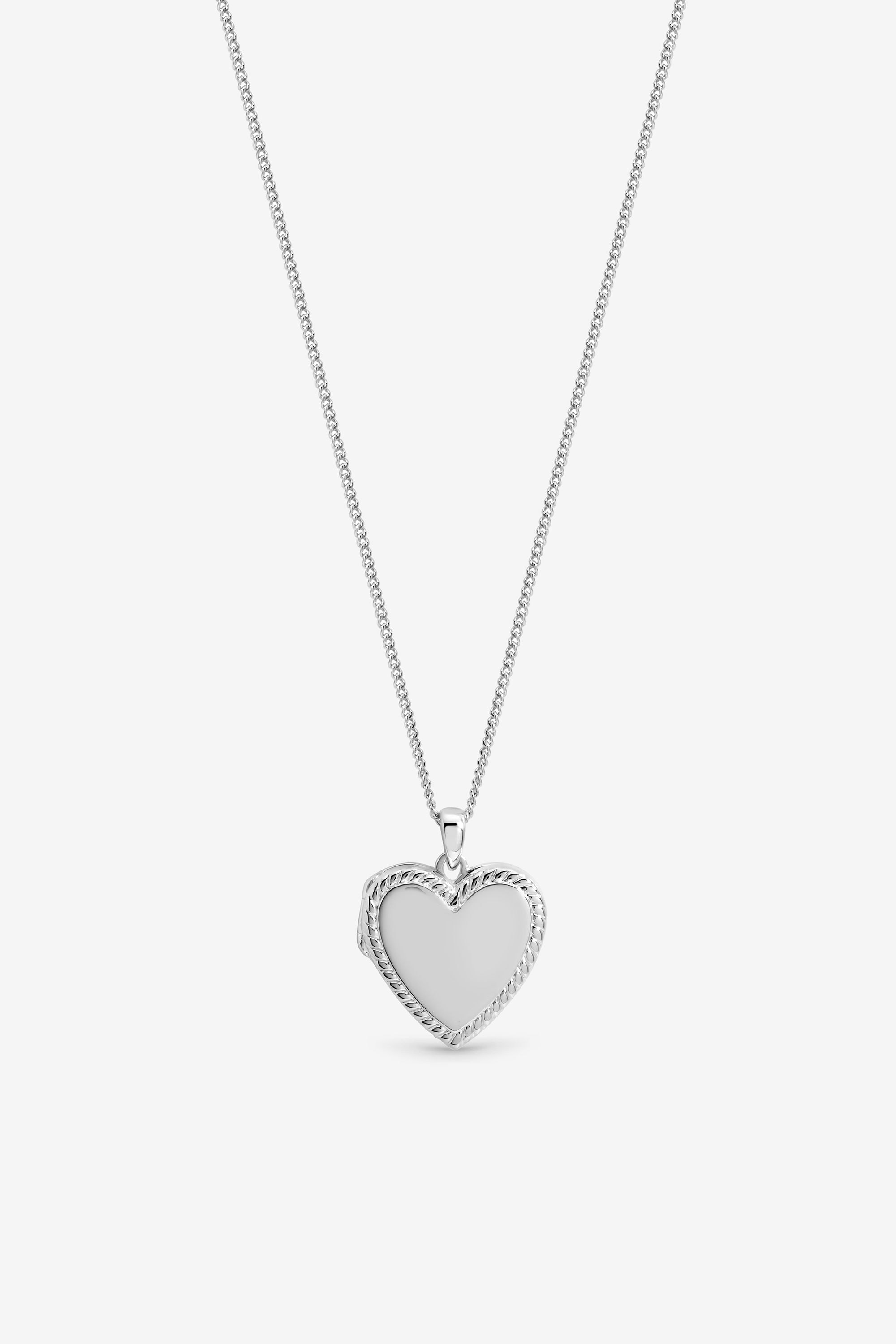 Inicio Sterling Silver Plated Personalised Heart Locket - Gift Pouch