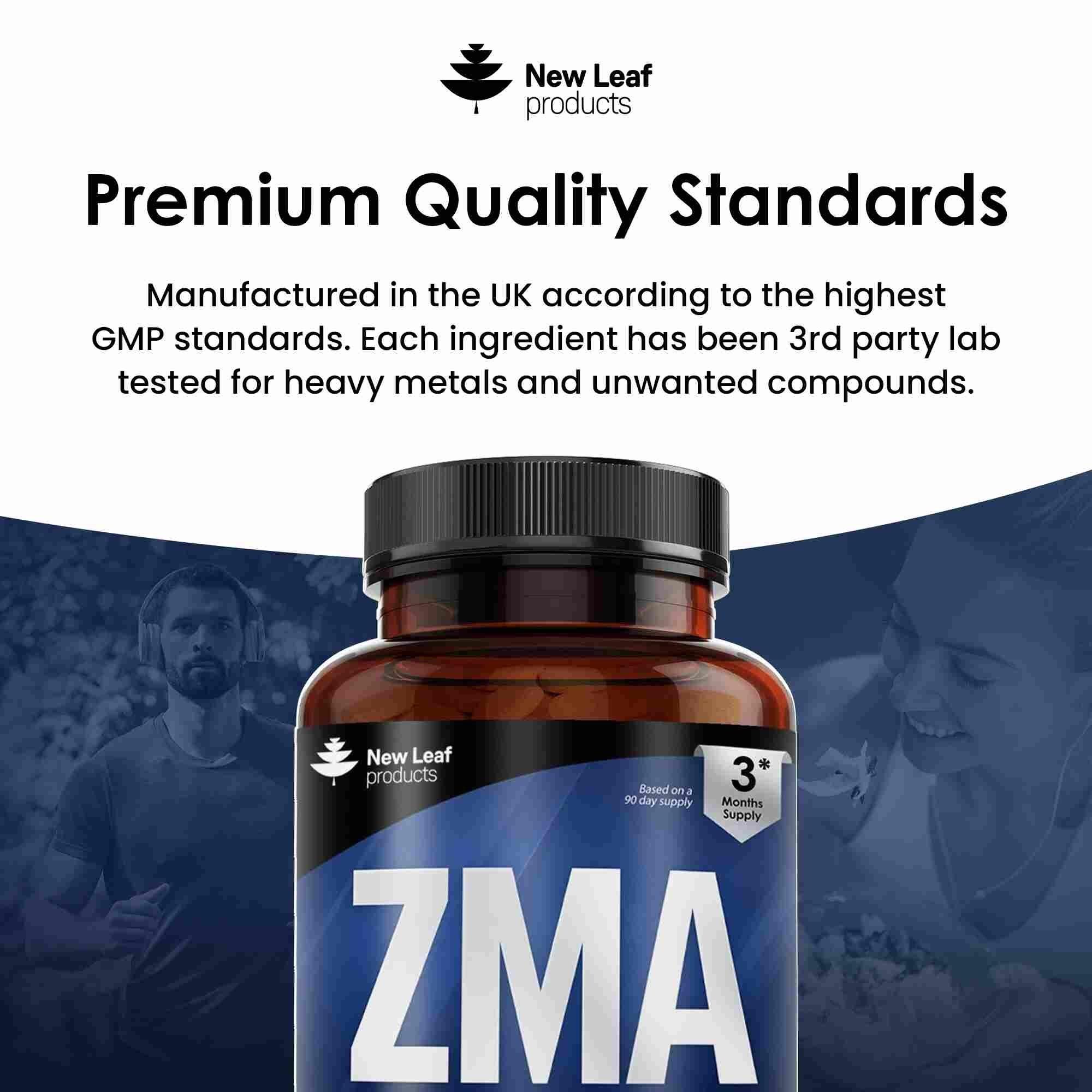 New leaf health New Leaf Products ZMA Supplement - 180 Tablets Zinc Magnesium & Vitamin B6 - Muscle, Sleep Support 3 Month Supply image 5
