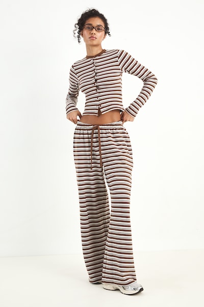 DSGN Studio DSGN Studio Stripe Straight Leg Trouser Mocha