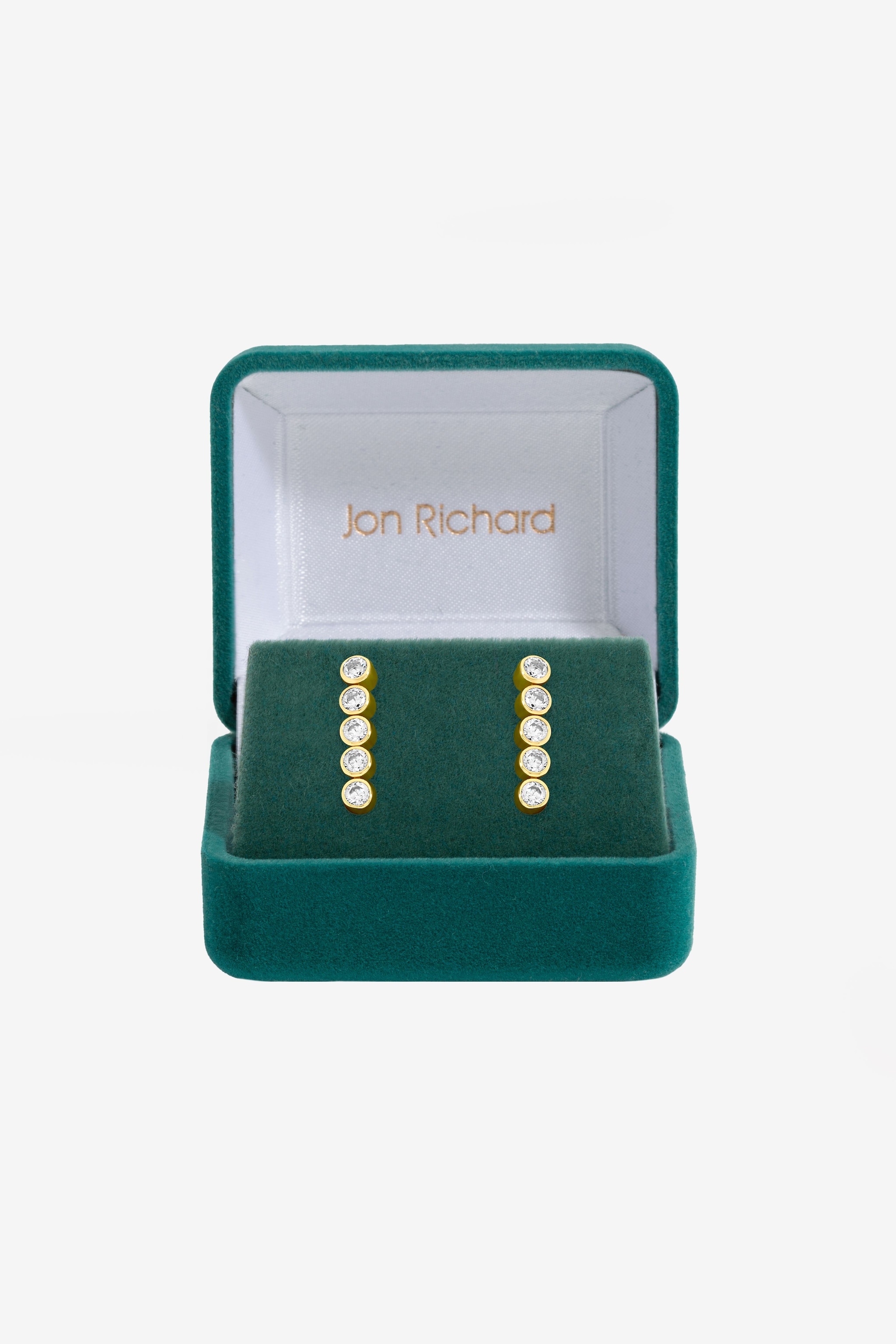 Jon Richard 14K Gold Plated and Crystal Cubic Zirconia Tennis Earrings - Gift Box image 1