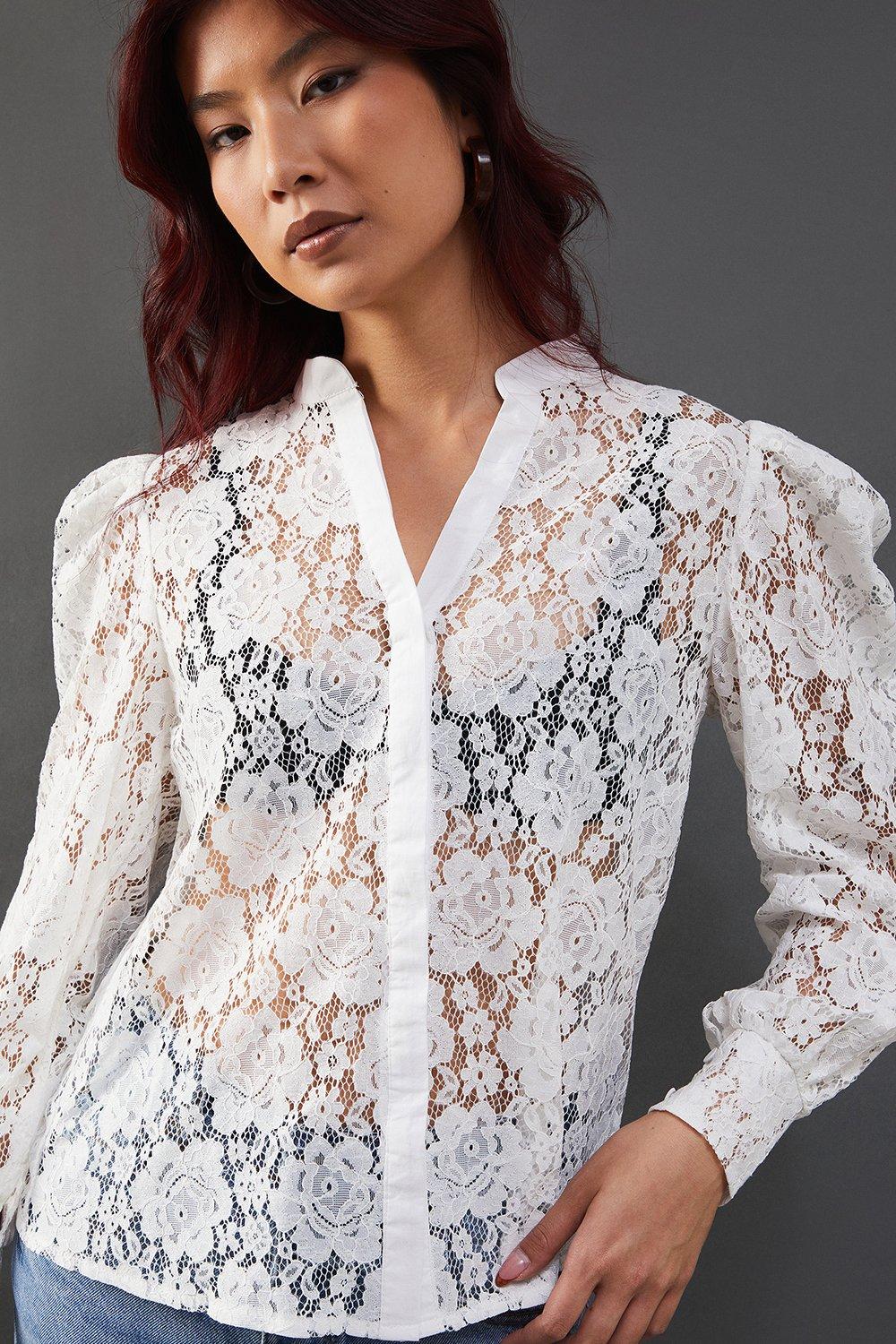 Warehouse Lace Yoke Shirt