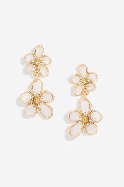 Jon Richard Gold Plated Mother Of Pearl Floral Earrings